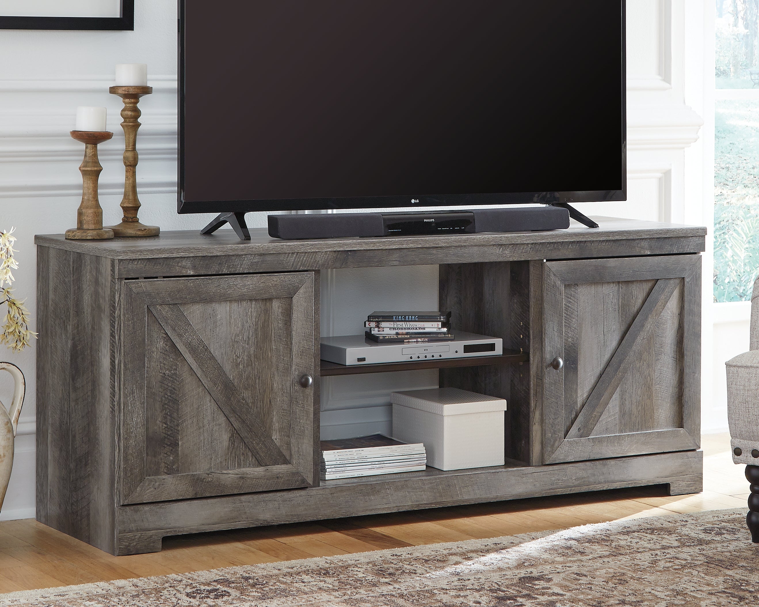 Leasing Furniture - Ashley Furniture - Wynnlow TV Stand - 63" / Gray - W440-68