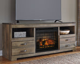 Leasing Furniture - Ashley Furniture - Trinell 63" TV Stand with Electric Fireplace - 63" TV Stand with Electric Fireplace / Brown - W446W9