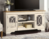 Leasing Furniture - Ashley Furniture - Realyn 74" TV Stand - 74" / Chipped White - W743-68
