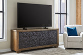 Leasing Furniture - Ashley Furniture - Rosswain 80" TV Stand - 80" / Warm Brown - W763-68