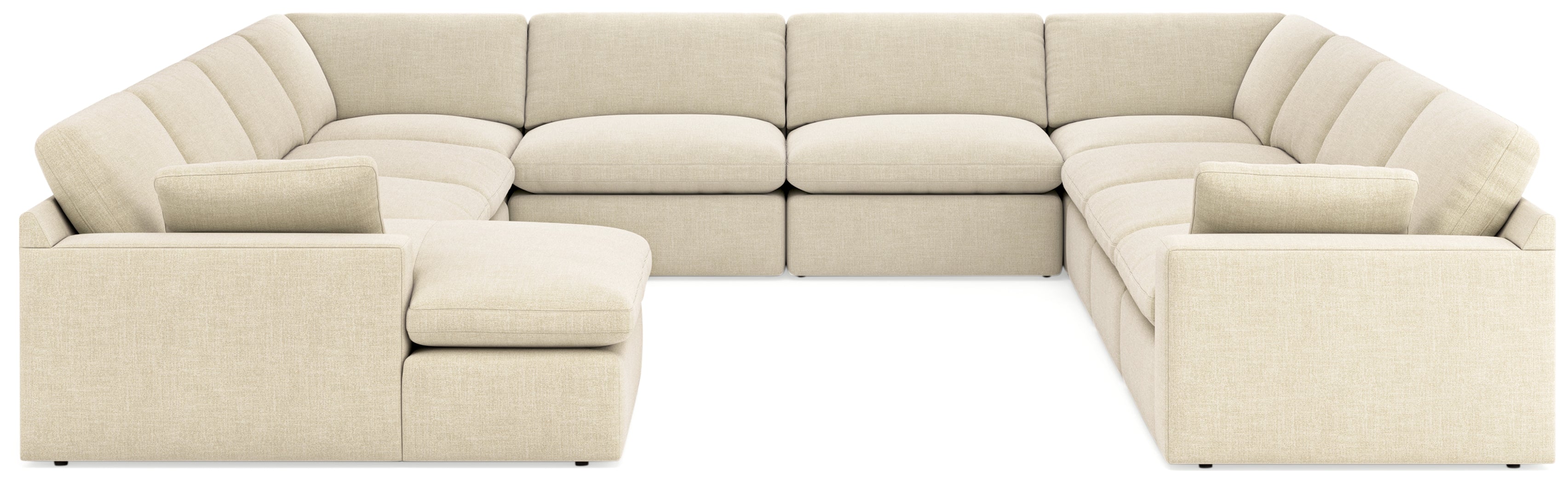Leasing Furniture - Ashley Furniture - Elyza Sectional - RAF 10-Piece Sectional / Linen - 10006S8