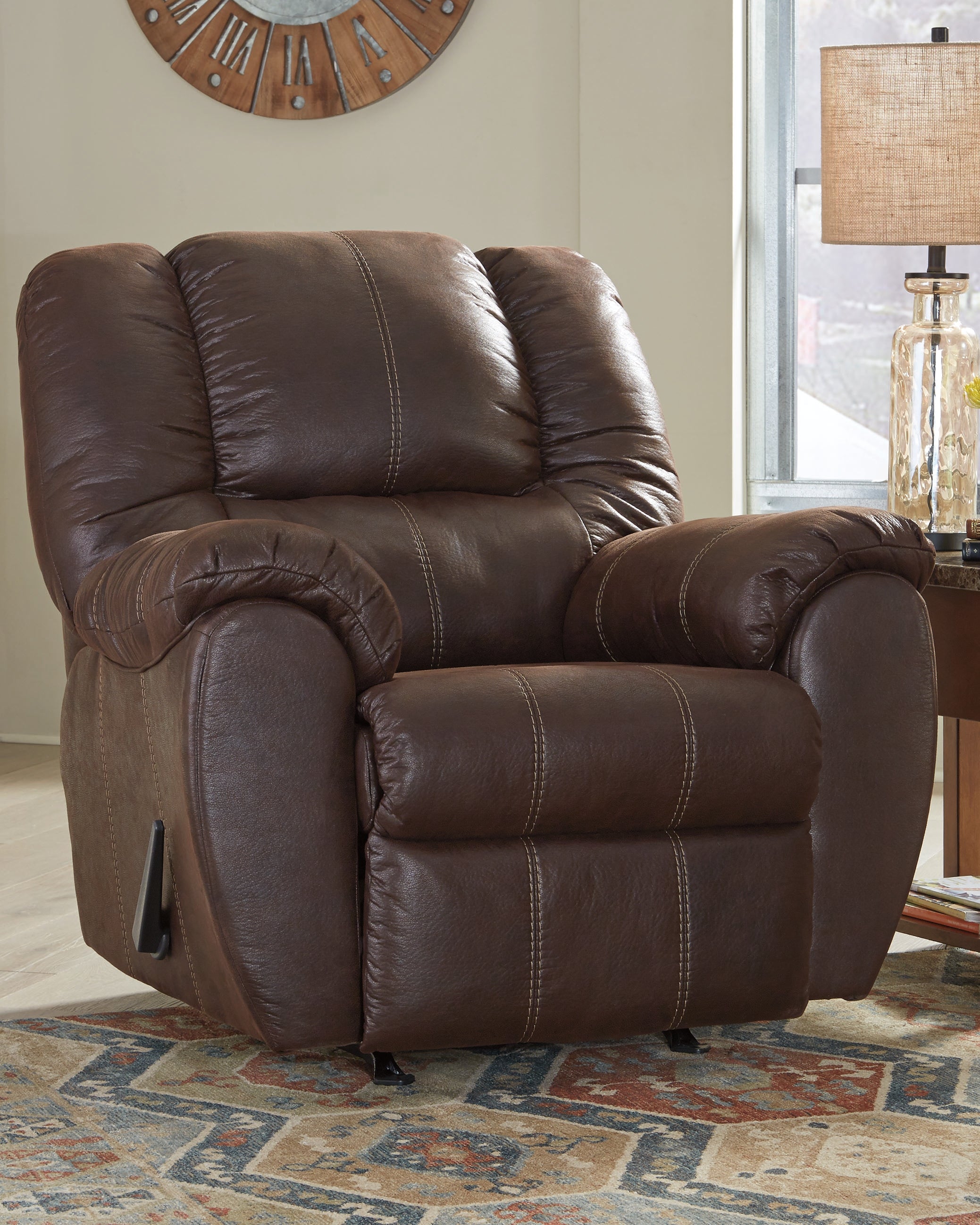 Leasing Furniture - Ashley Furniture - McGann Living Room - Rocker Recliner / Walnut - 1030125