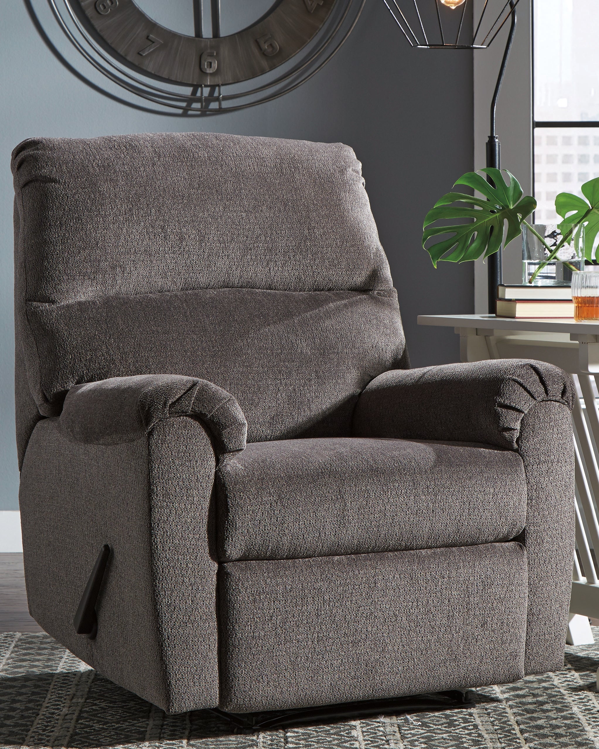 Leasing Furniture - Ashley Furniture - Nerviano Living Room - Zero Wall Recliner / Gray - 1080329