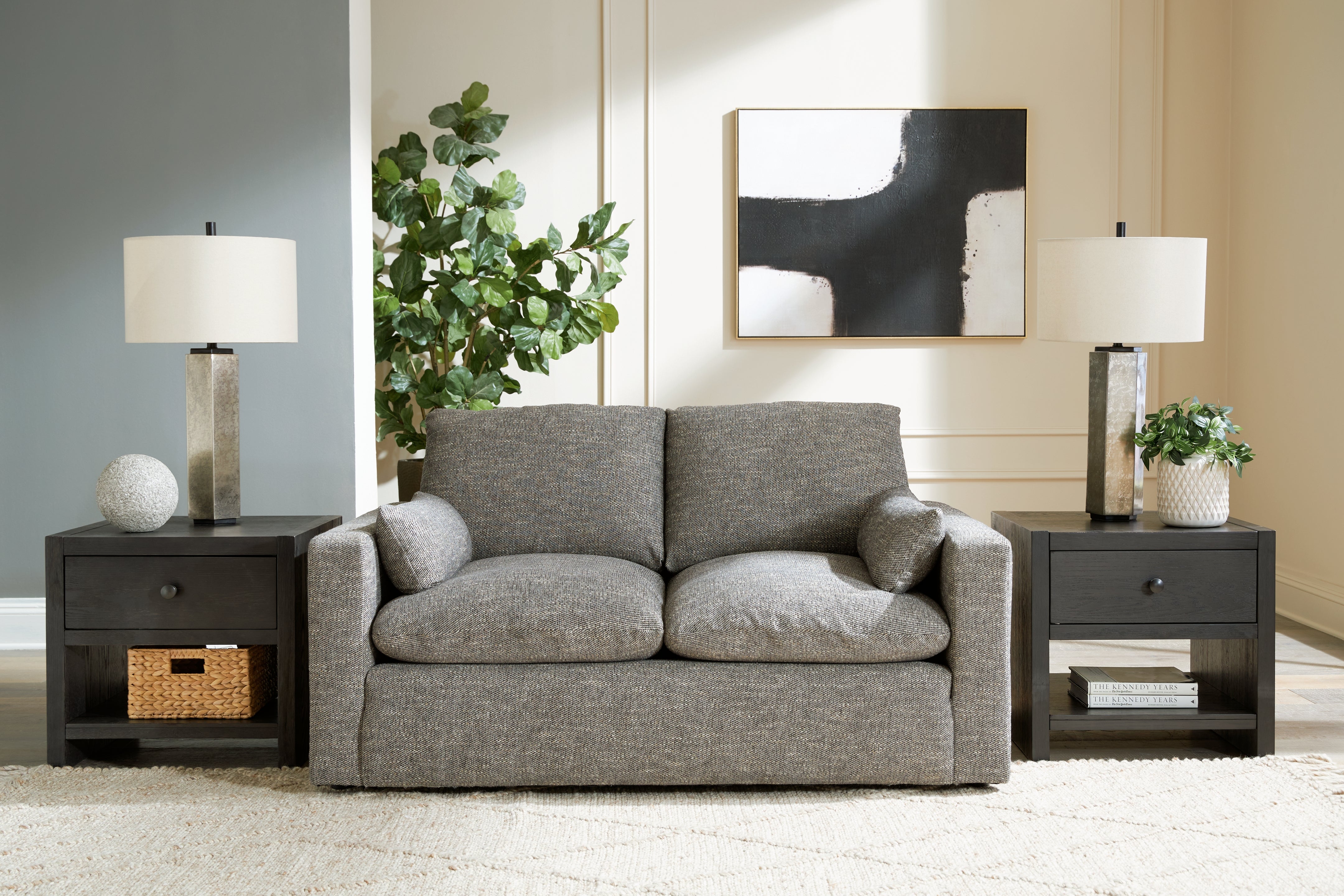 Leasing Furniture - Ashley Furniture - Dramatic Living Room - Loveseat / Granite - 1170235