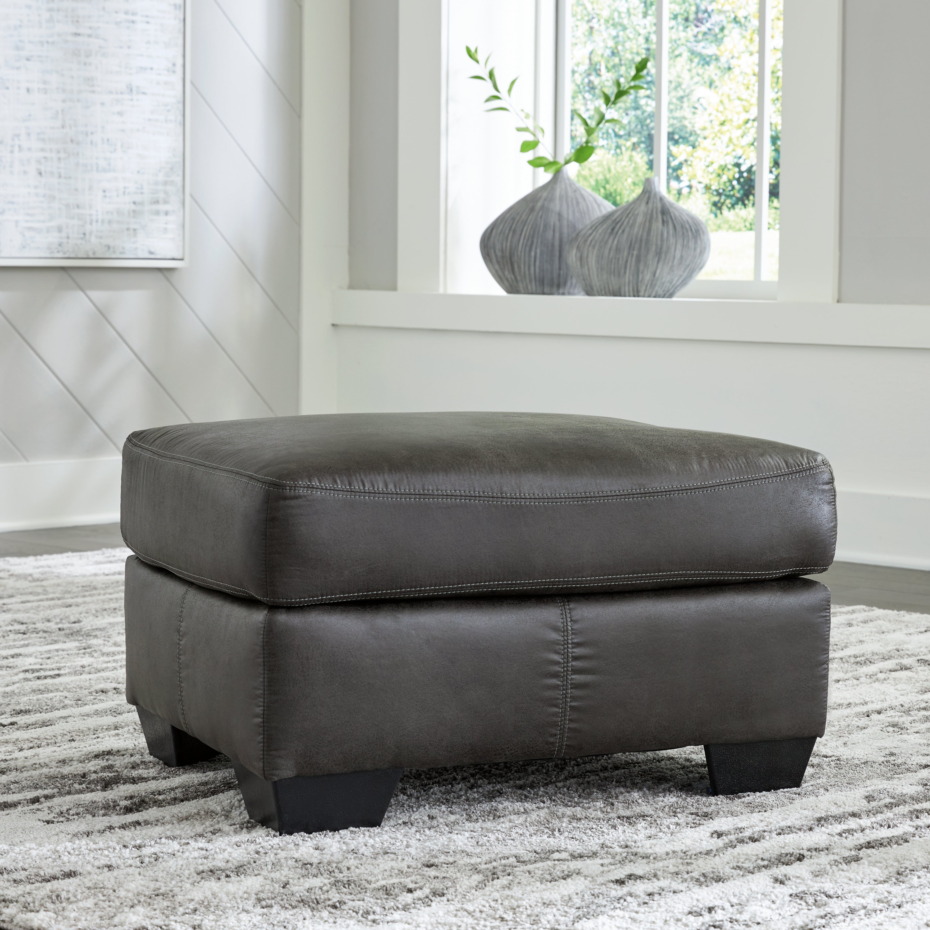 Leasing Furniture - Ashley Furniture - Bladen Living Room - Ottoman / Slate - 1202114
