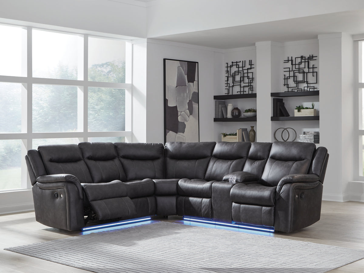Leasing Furniture - Ashley Furniture - Sultan Meadow Sectional - 2-Piece Reclining Sectional / Carbon - PC13001S1