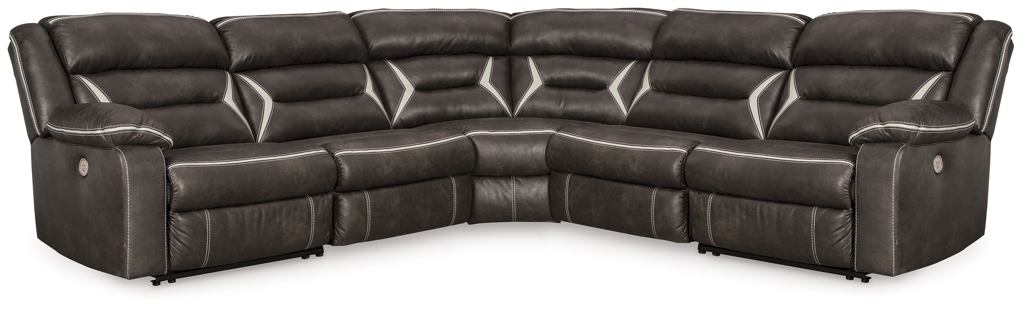 Leasing Furniture - Ashley Furniture - Kincord Sectional - 5-Piece Power Reclining Sectional / Midnight - 13104S6