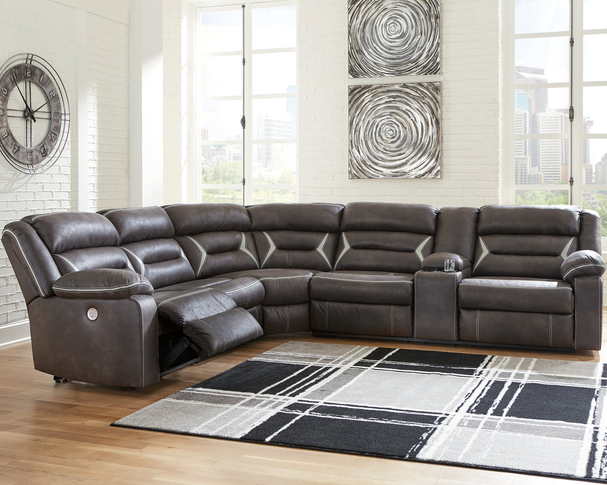 Leasing Furniture - Ashley Furniture - Kincord Sectional - 2-Piece Power Reclining Sectional Sofa / Midnight - 13104S1