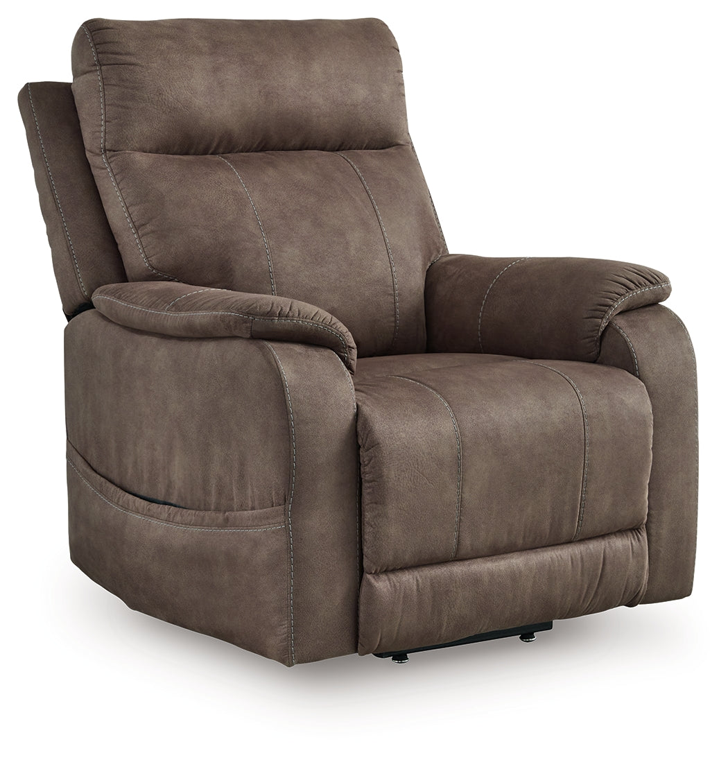 Leasing Furniture - Ashley Furniture - Crestmeade Living Room - Power Lift Recliner / Fossil - 1350312