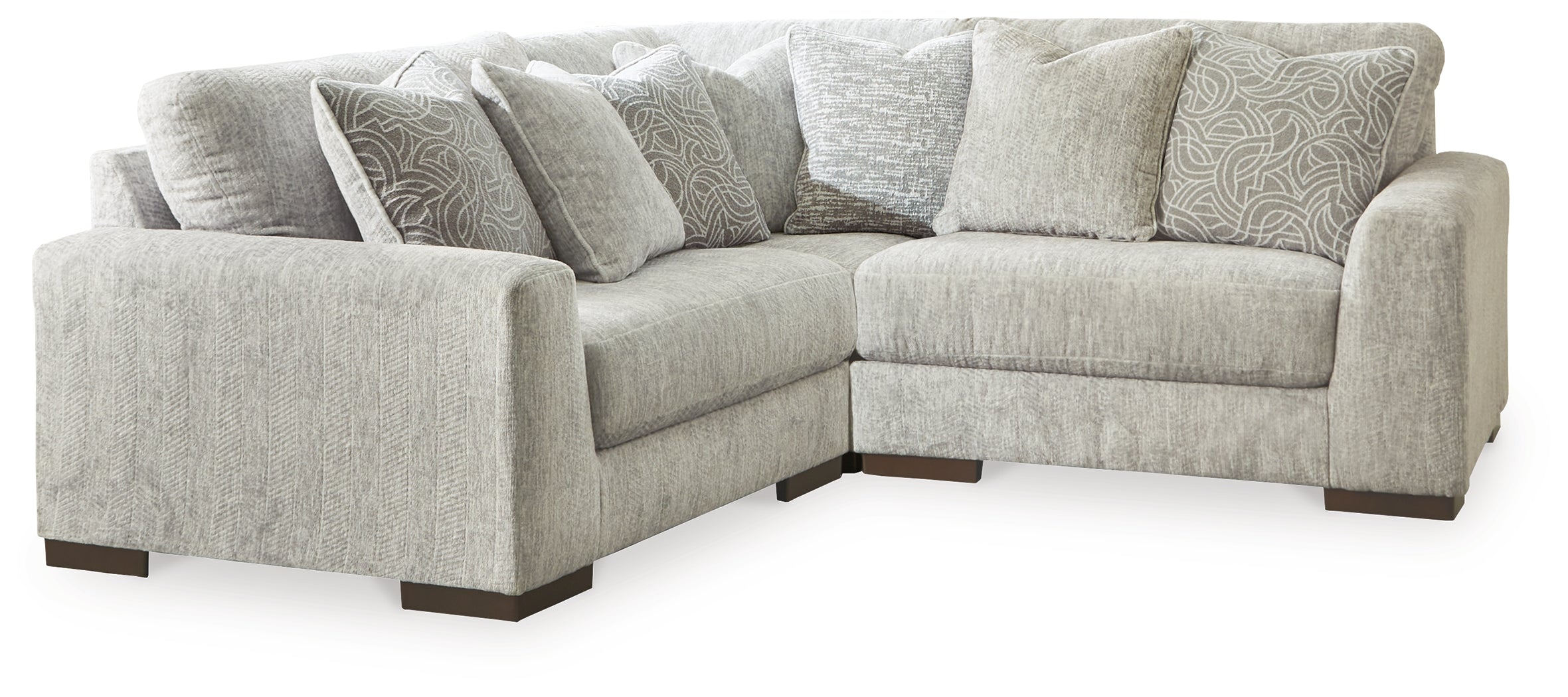 Leasing Furniture - Ashley Furniture - Regent Park Sectional - RAF 3-Piece Sectional / Pewter - 14404S1