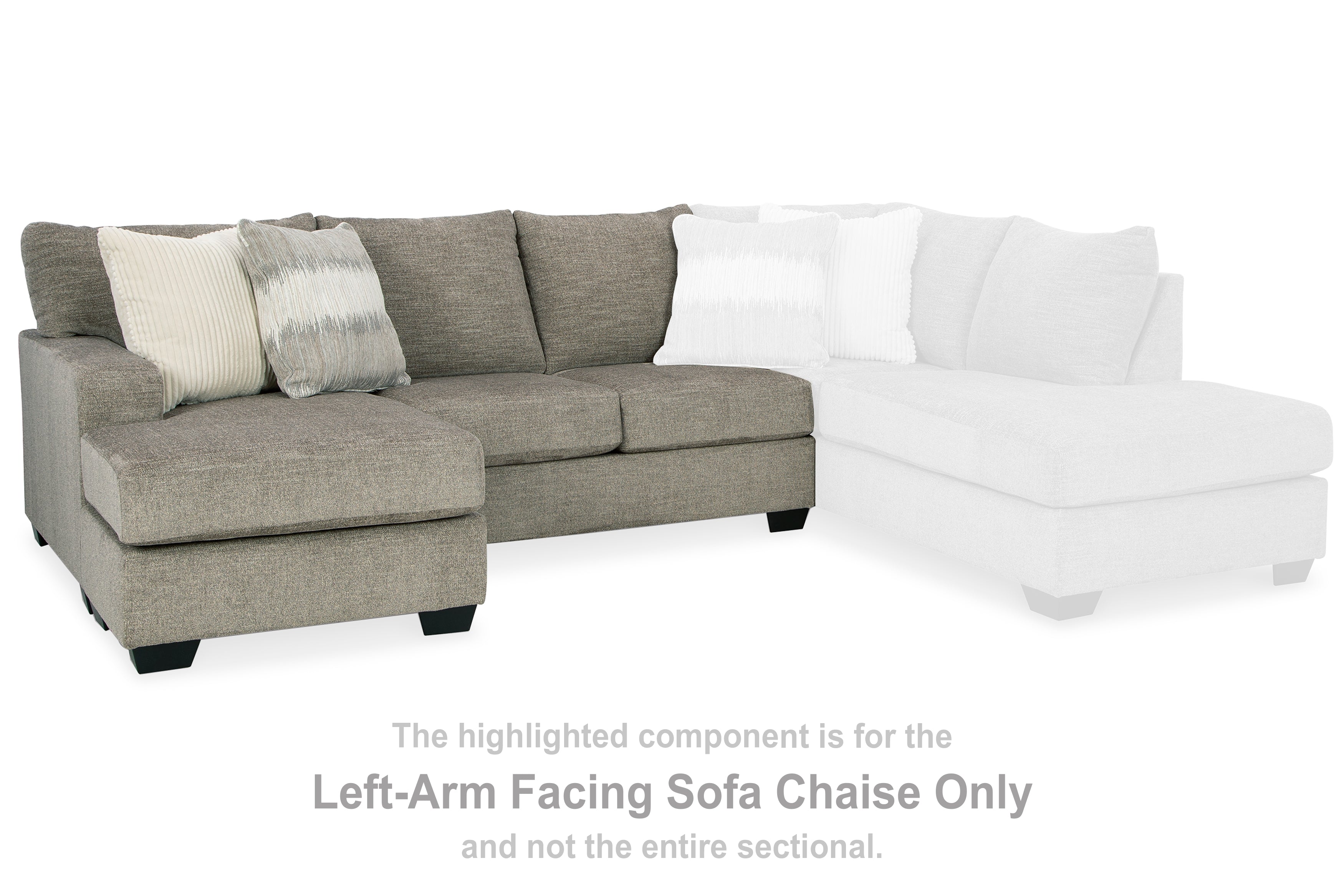 Leasing Furniture - Ashley Furniture - Creswell Sectional - LAF Sofa Chaise / Stone - 1530502