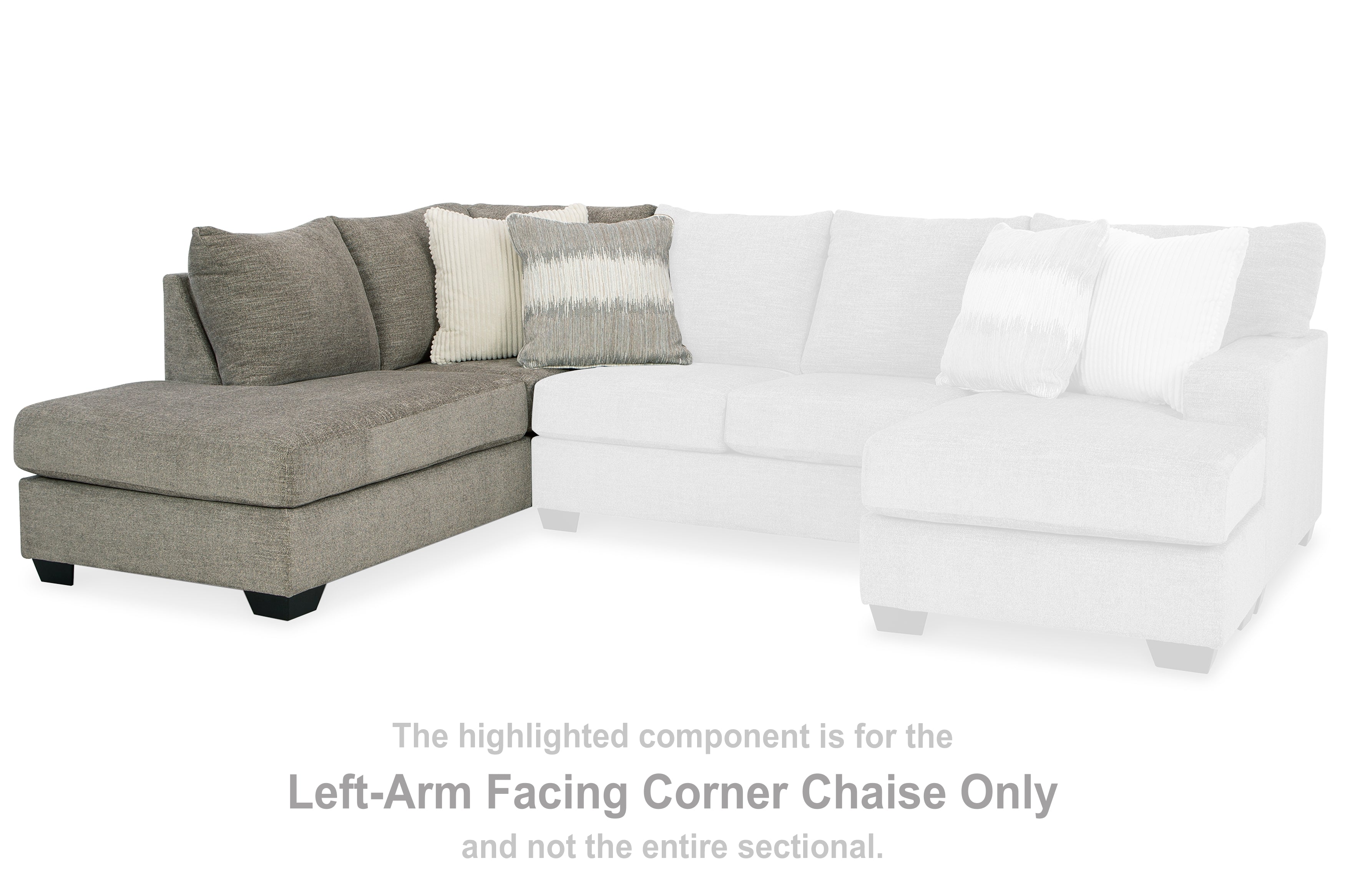 Leasing Furniture - Ashley Furniture - Creswell Sectional - LAF Corner Chaise / Stone - 1530516