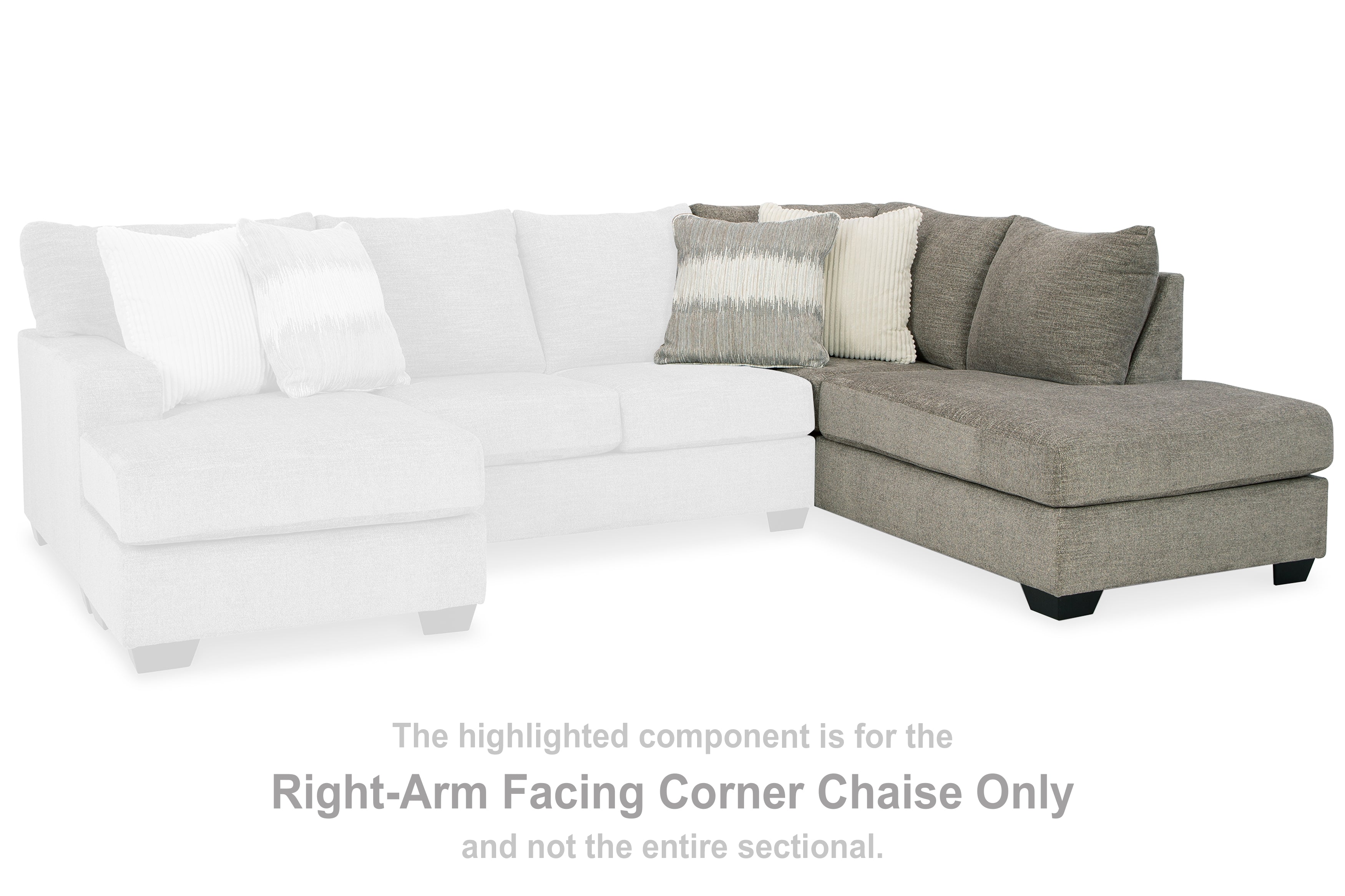 Leasing Furniture - Ashley Furniture - Creswell Sectional - RAF Corner Chaise / Stone - 1530517