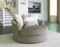 Leasing Furniture - Ashley Furniture - Creswell Living Room - Ottoman With Storage / Stone - 1530511