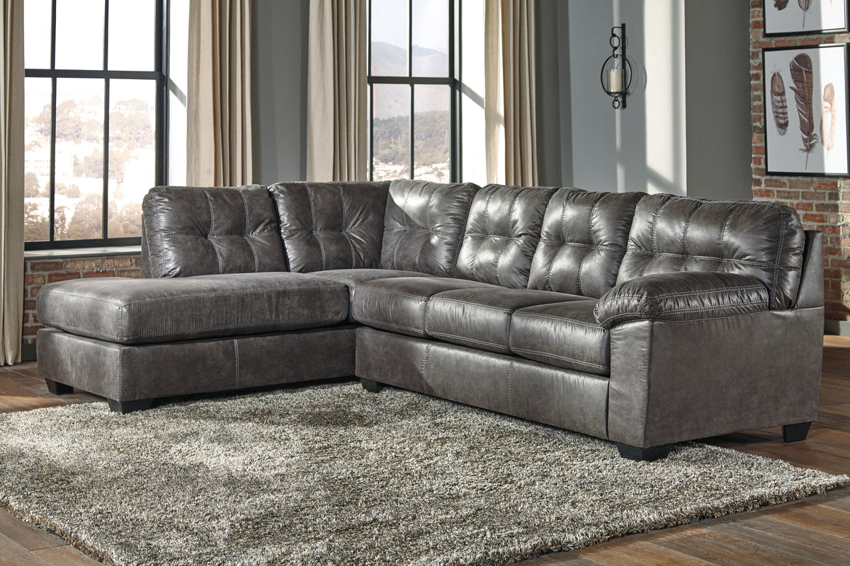 Leasing Furniture - Ashley Furniture - Fallston Sectional - RAF 2-Piece Sectional with Chaise / Slate - 17221S1