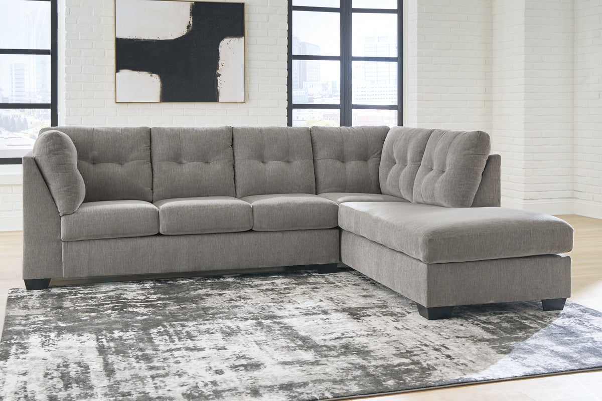 Leasing Furniture - Ashley Furniture - Lanelly Sectional - LAF 2-Piece Sectional with Chaise / Alloy - 17504S1