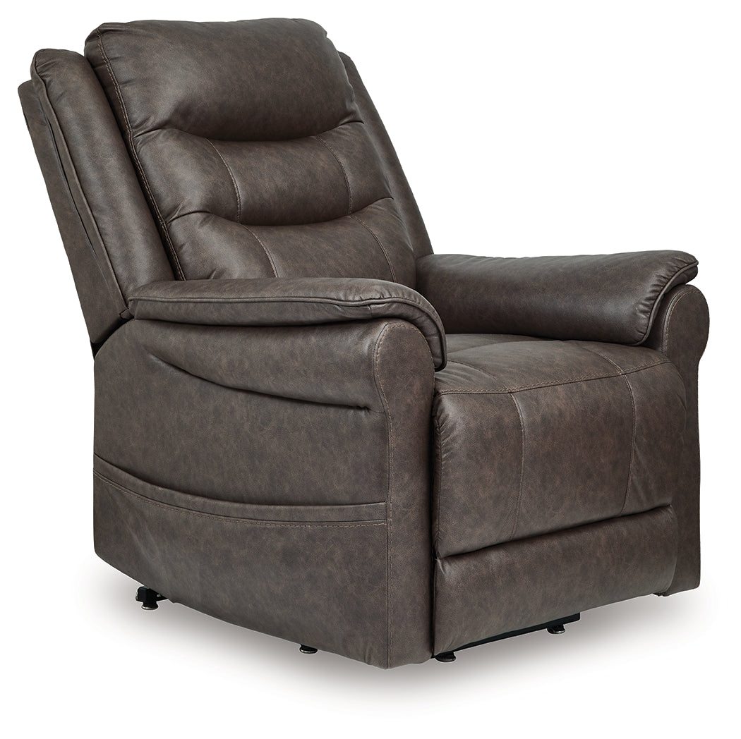 Leasing Furniture - Ashley Furniture - Oatman Living Room - Power Lift Recliner / Umber - 1800412