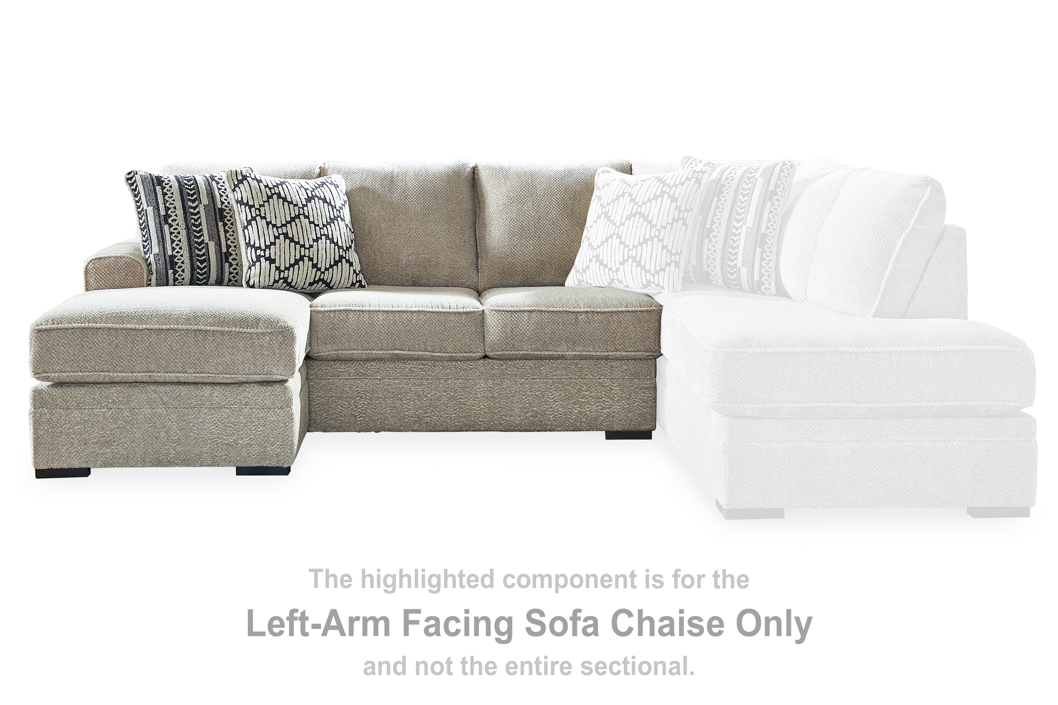 Leasing Furniture - Ashley Furniture - Calnita Sectional - LAF Sofa Chaise / Sisal - 2050202