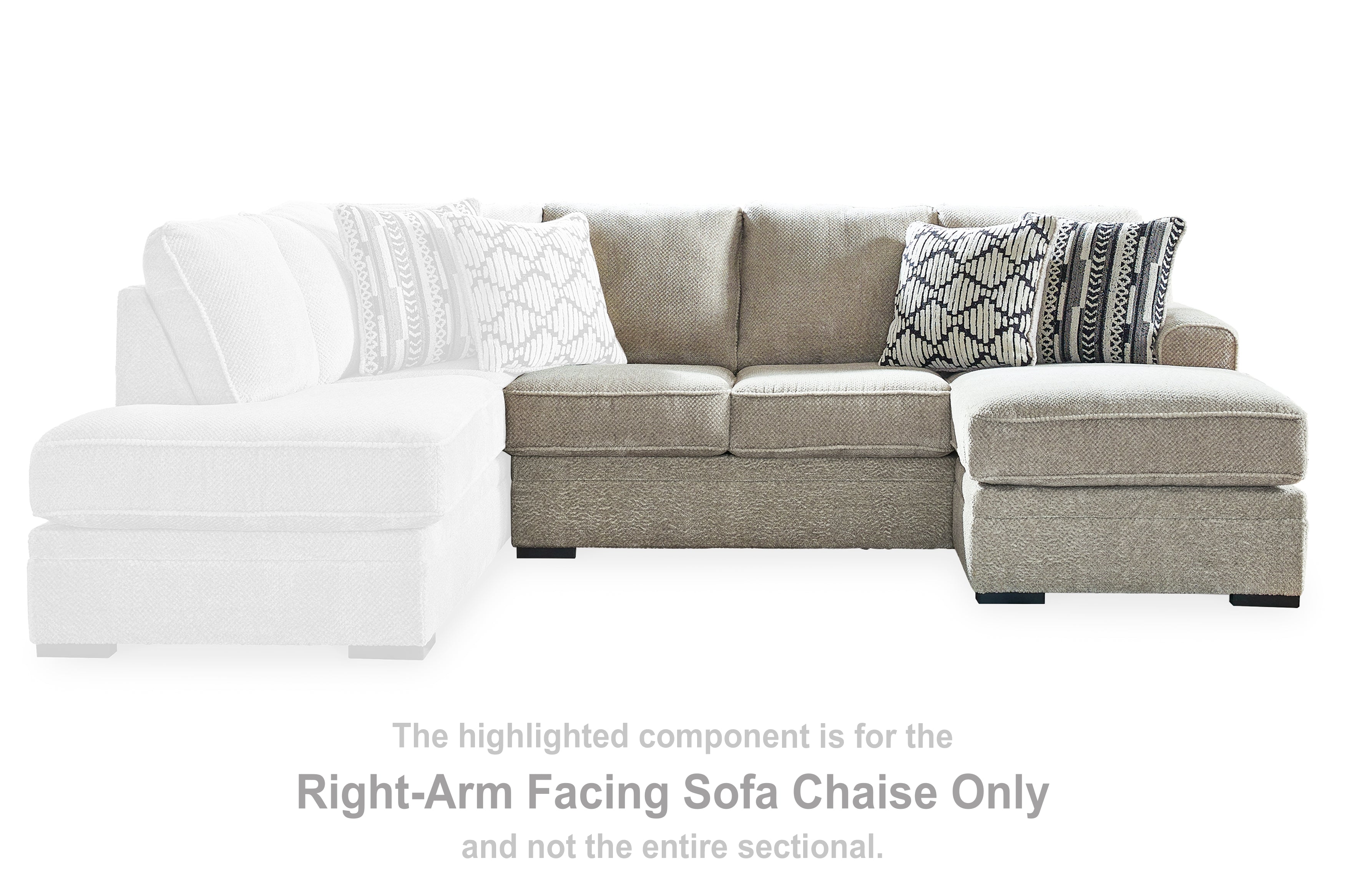 Leasing Furniture - Ashley Furniture - Calnita Sectional - RAF Sofa Chaise / Sisal - 2050203