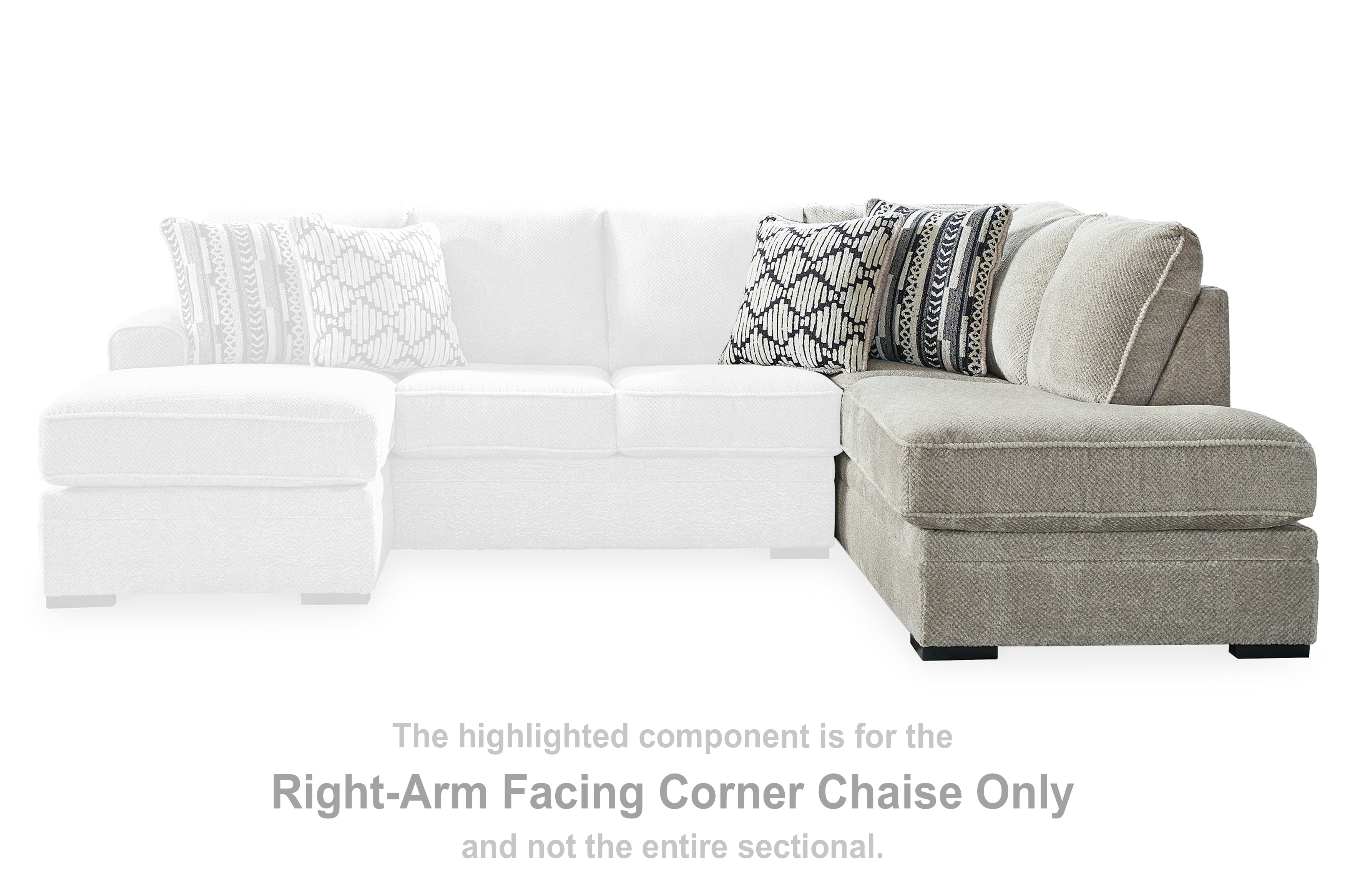 Leasing Furniture - Ashley Furniture - Calnita Sectional - RAF Corner Chaise / Sisal - 2050217