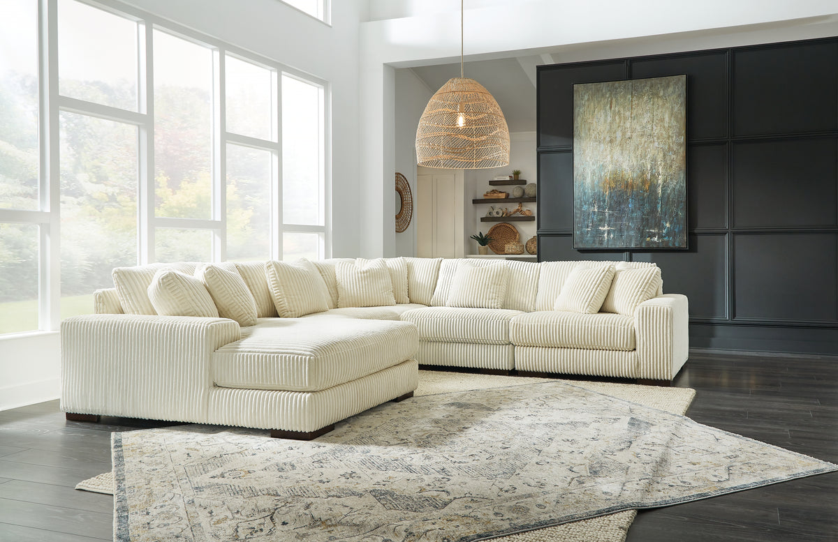 Leasing Furniture - Ashley Furniture - Lindyn Sectional - RAF 6-Piece Sectional / Ivory - 21104S20