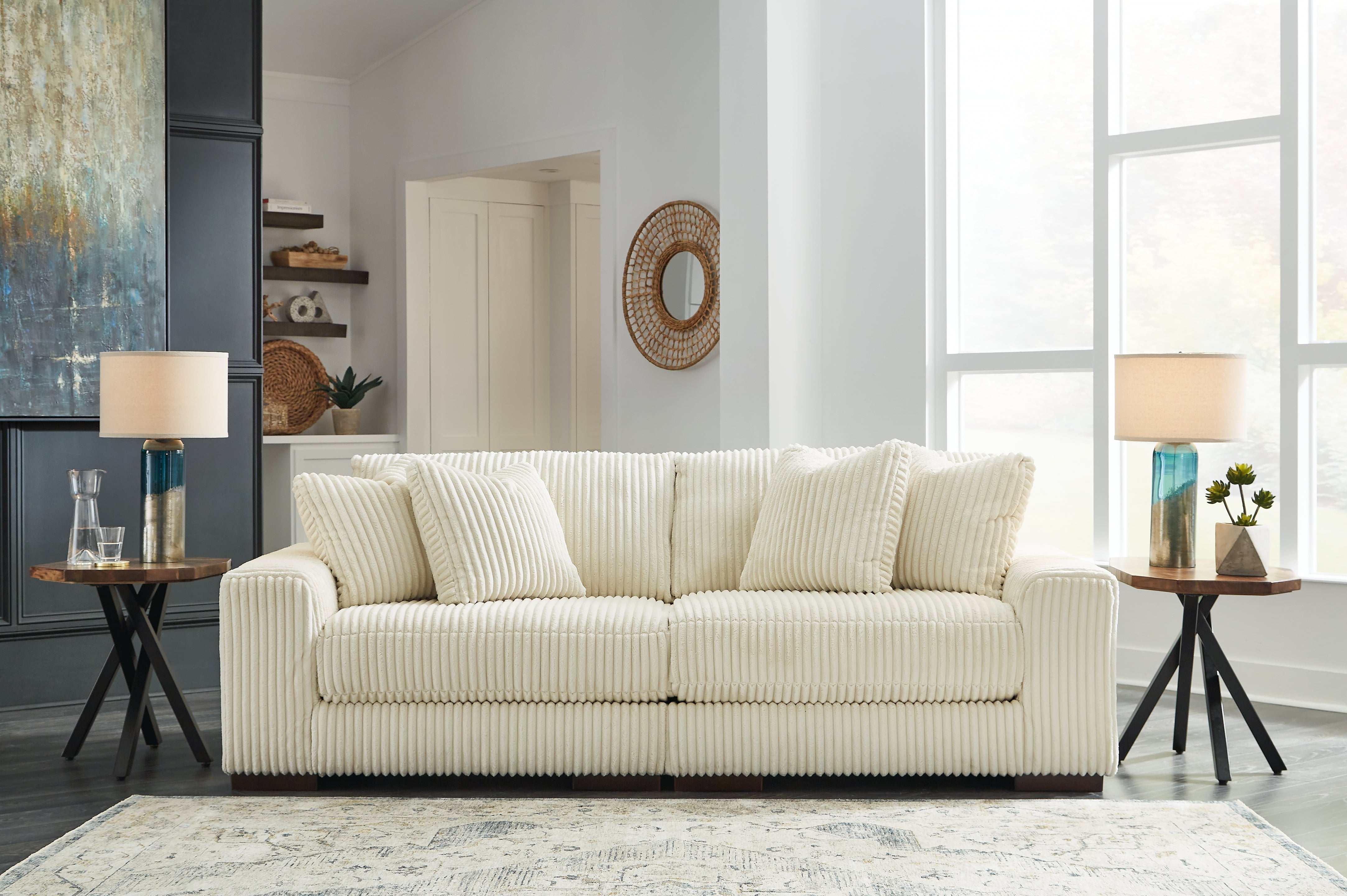 Leasing Furniture - Ashley Furniture - Lindyn Sectional - RAF 2-Piece Sectional Sofa / Ivory - 21104S1