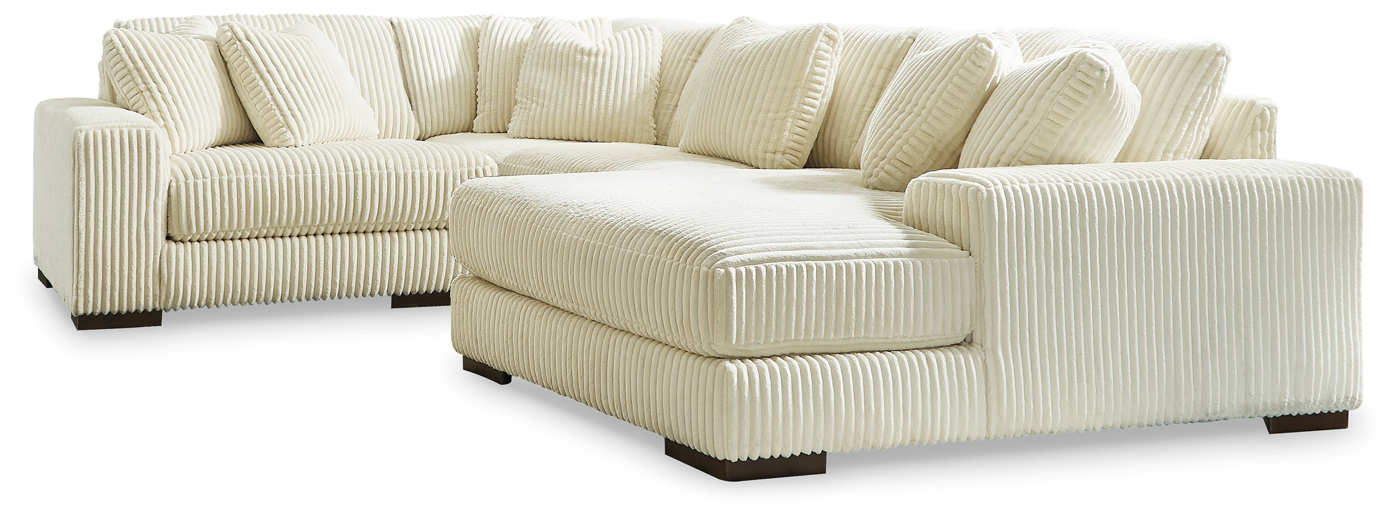 Leasing Furniture - Ashley Furniture - Lindyn Sectional - RAF 4-Piece Sectional with Chaise / Ivory - 21104S15