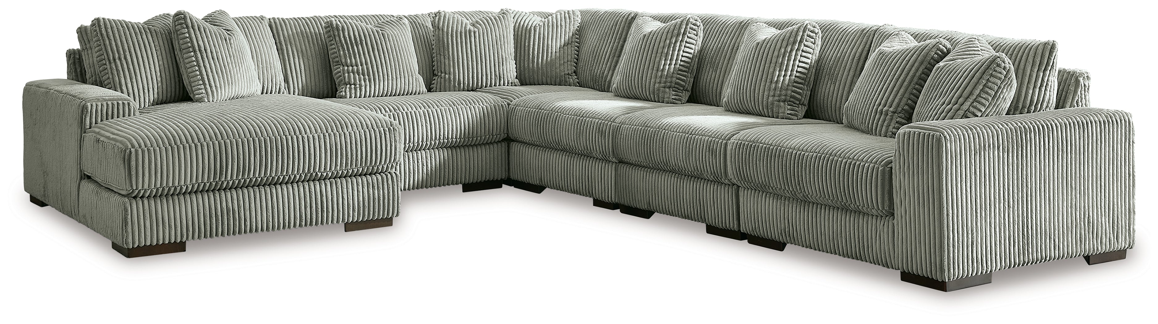 Leasing Furniture - Ashley Furniture - Lindyn Sectional - RAF 6-Piece Sectional with Chaise / Fog - 21105S8