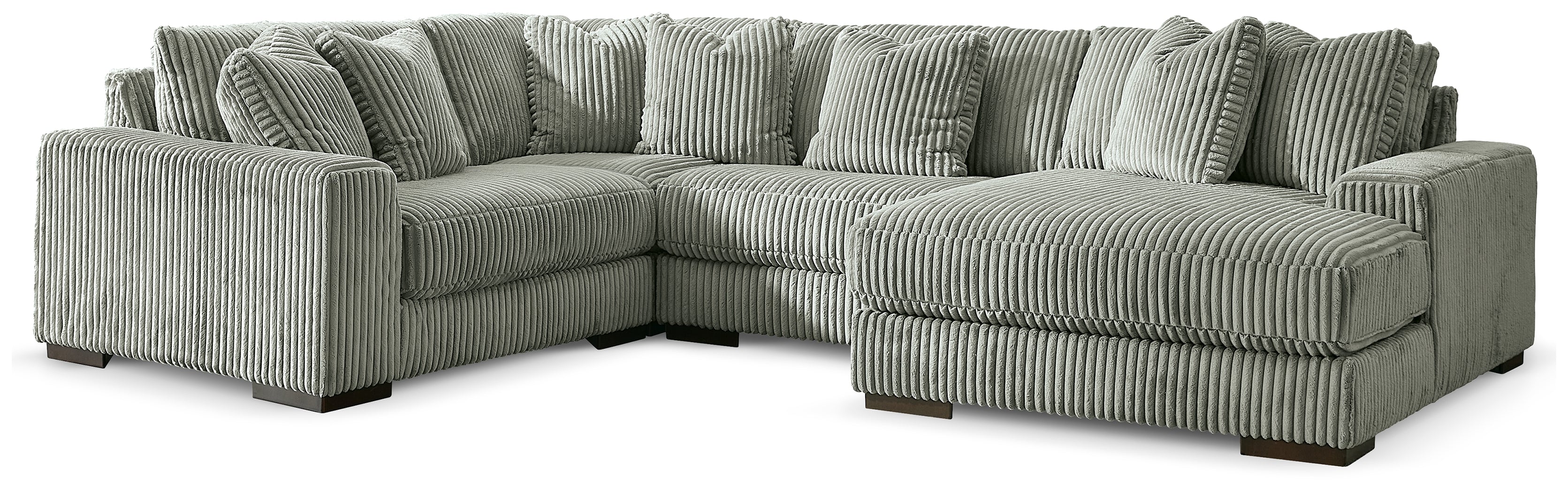 Leasing Furniture - Ashley Furniture - Lindyn Sectional - RAF 4-Piece Sectional with Chaise / Fog - 21105S15
