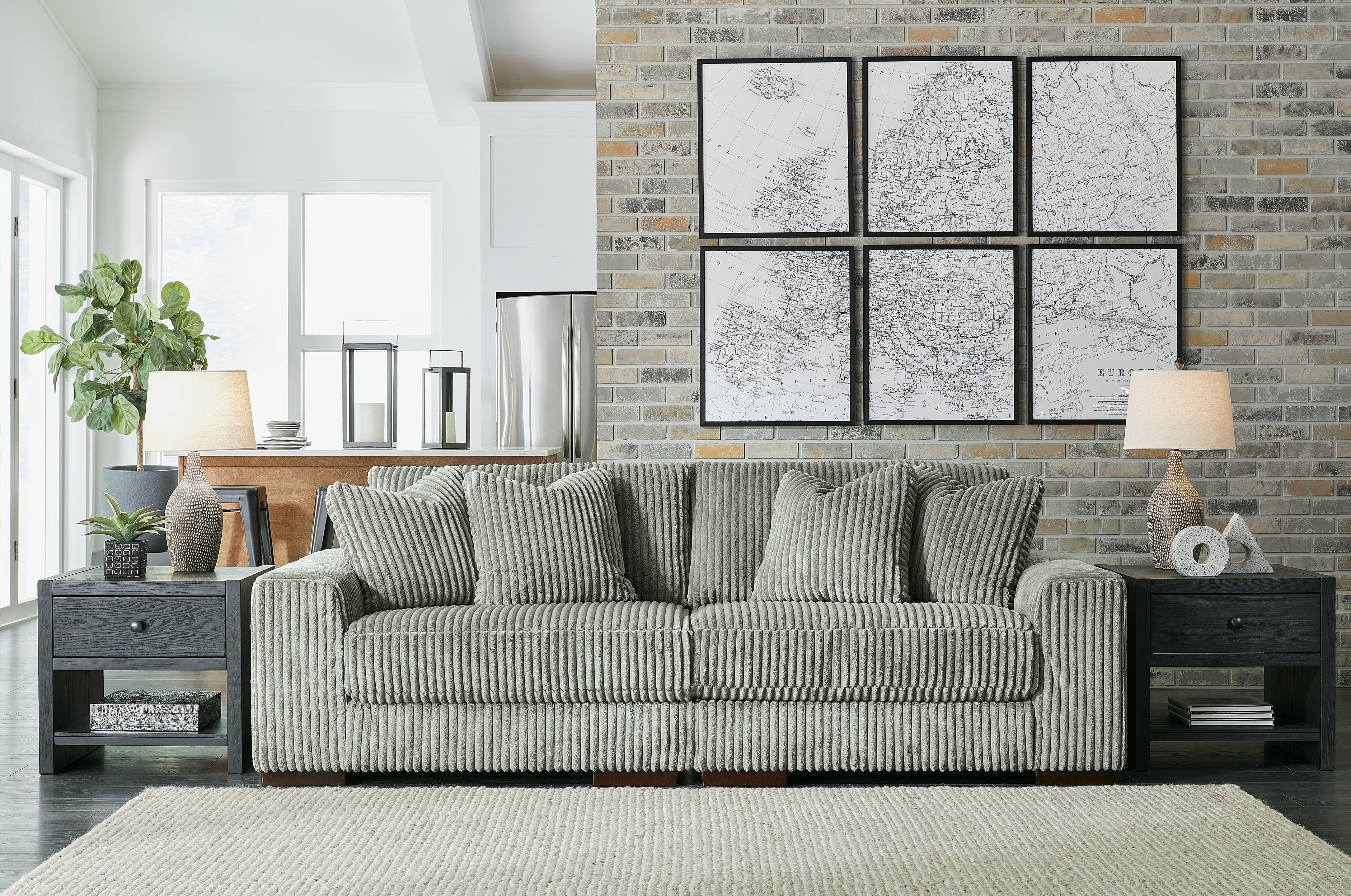 Leasing Furniture - Ashley Furniture - Lindyn Sectional - RAF 2-Piece Sectional Sofa / Fog - 21105S1