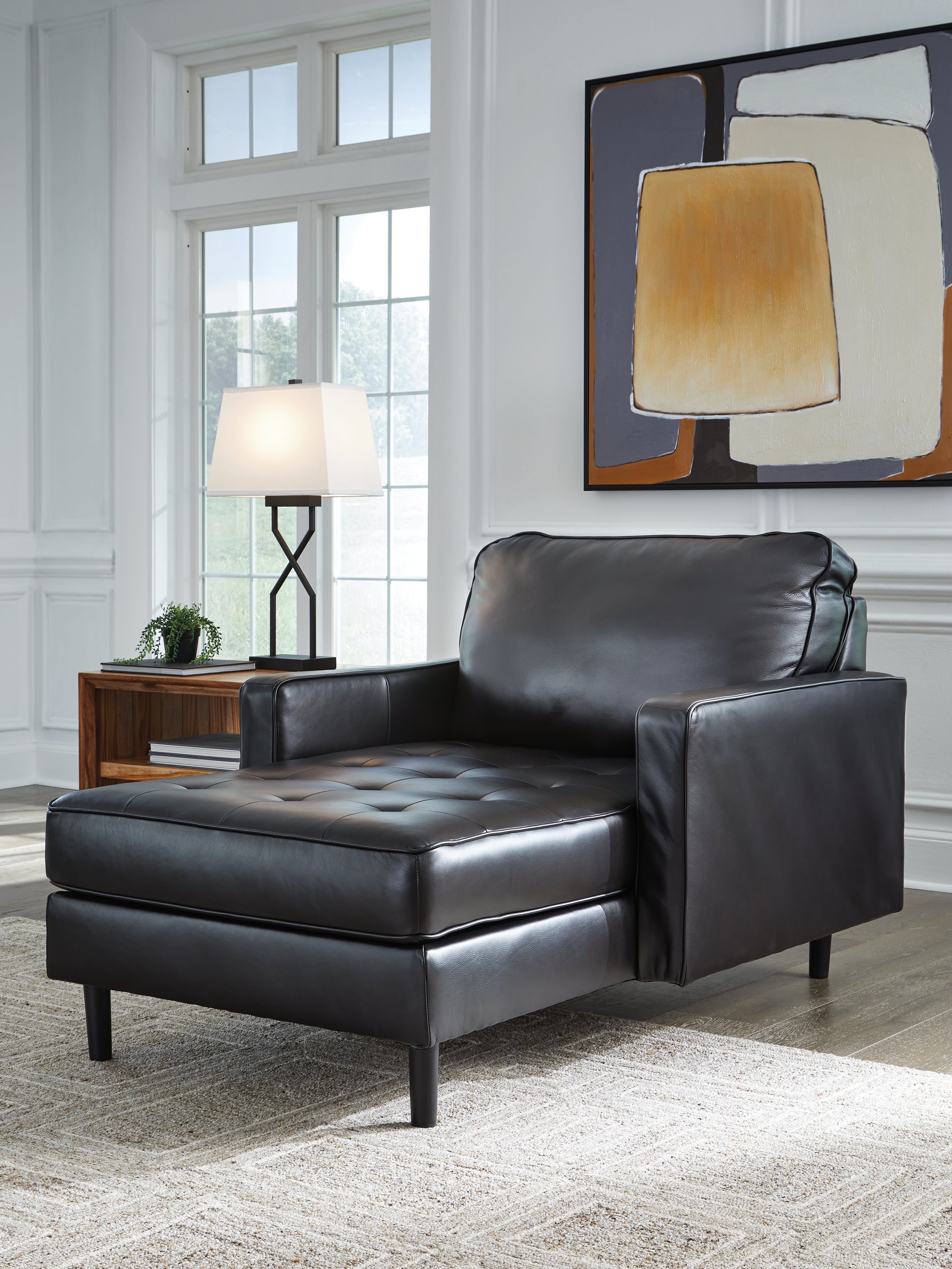 Leasing Furniture - Ashley Furniture - Bryceview Living Room - Chaise / Onyx - 2120515