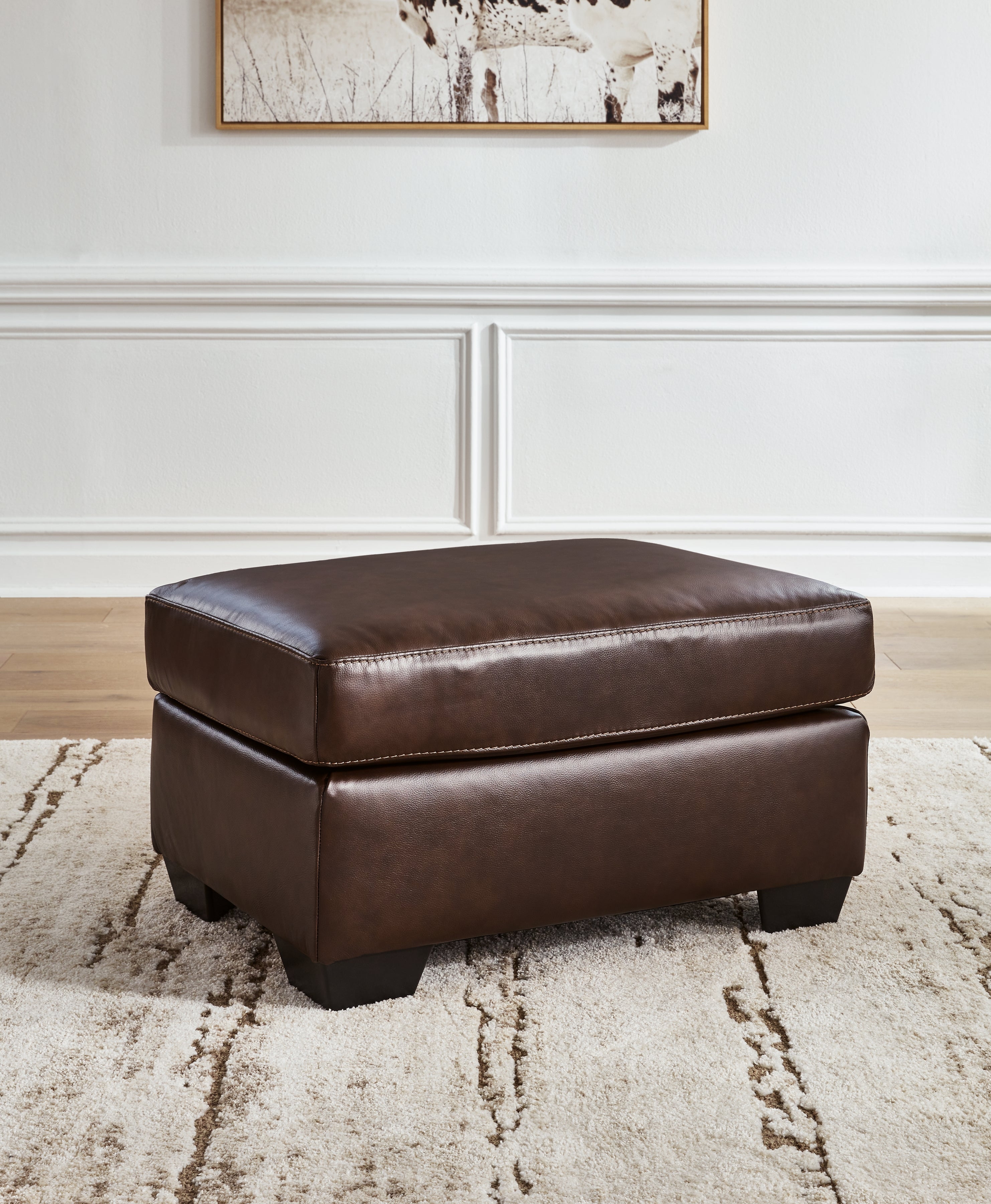Leasing Furniture - Ashley Furniture - Santorine Living Room - Ottoman / Dark Brown - 2170614