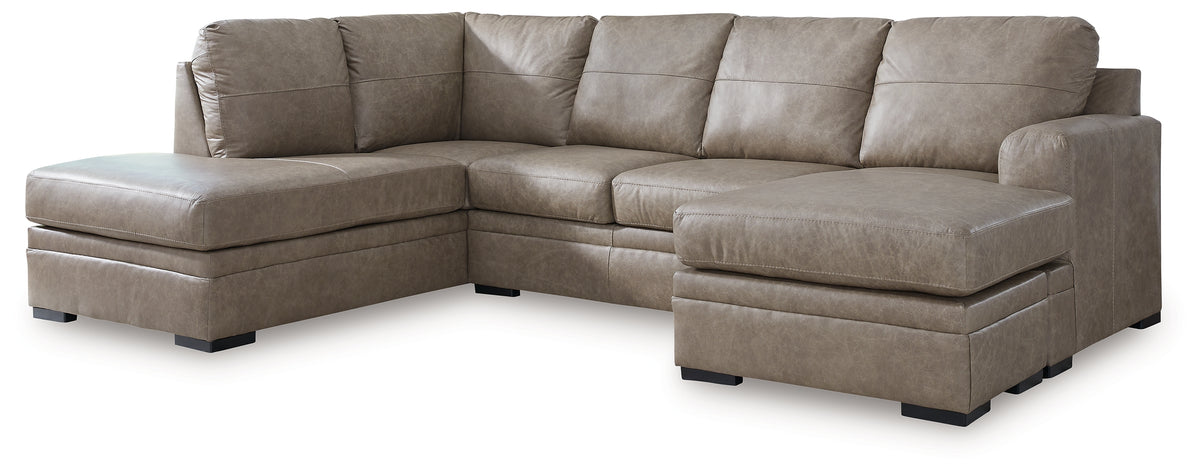 Leasing Furniture - Ashley Furniture - Amuleto Sectional - RAF 2-Piece Sectional with Chaise / Desert - 22405S2