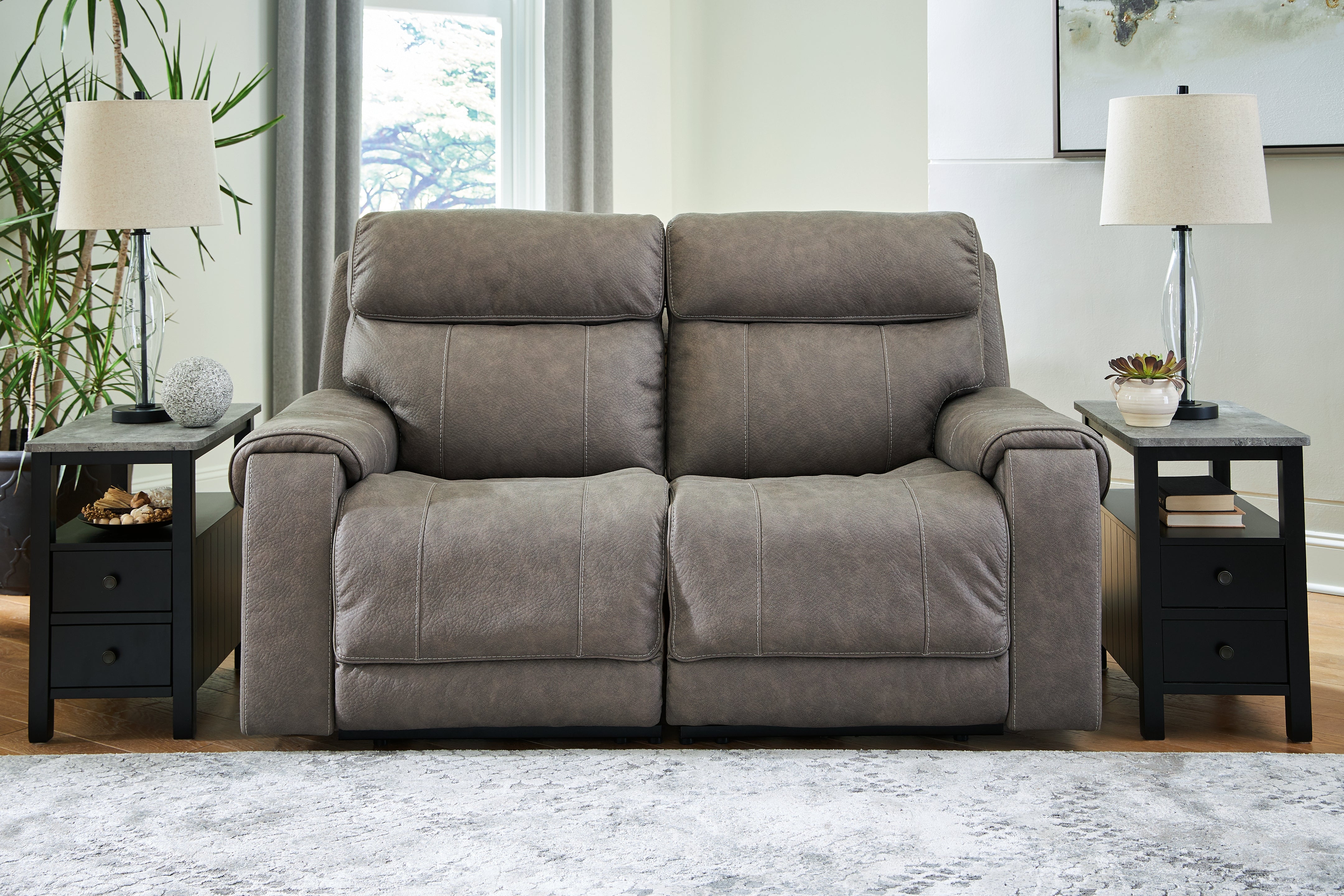 Leasing Furniture - Ashley Furniture - Starbot Sectional - 2-Piece Power Reclining Sectional Loveseat / Fossil - 23501S1