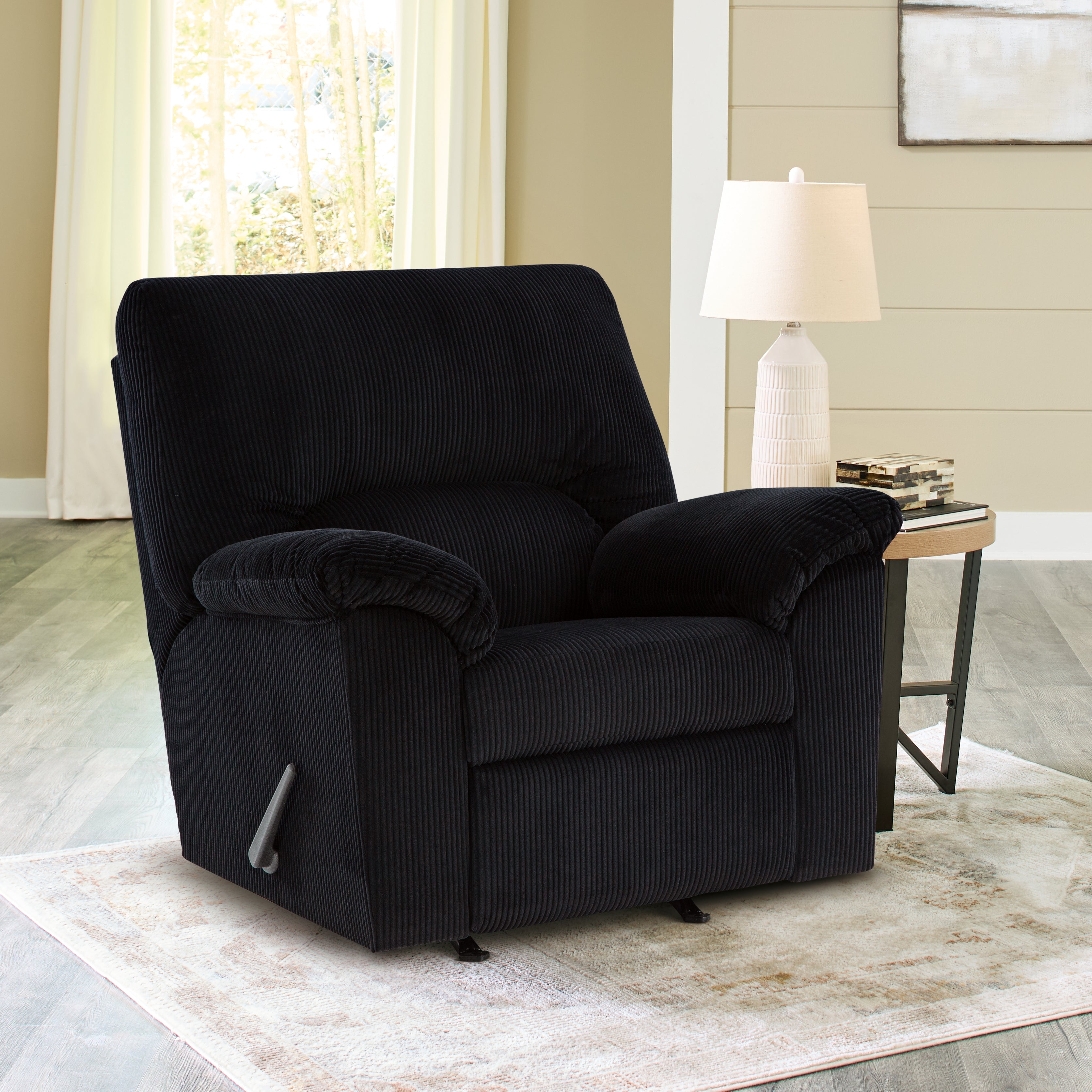 Leasing Furniture - Ashley Furniture - SimpleJoy Living Room - Rocker Recliner / Onyx - 2420425