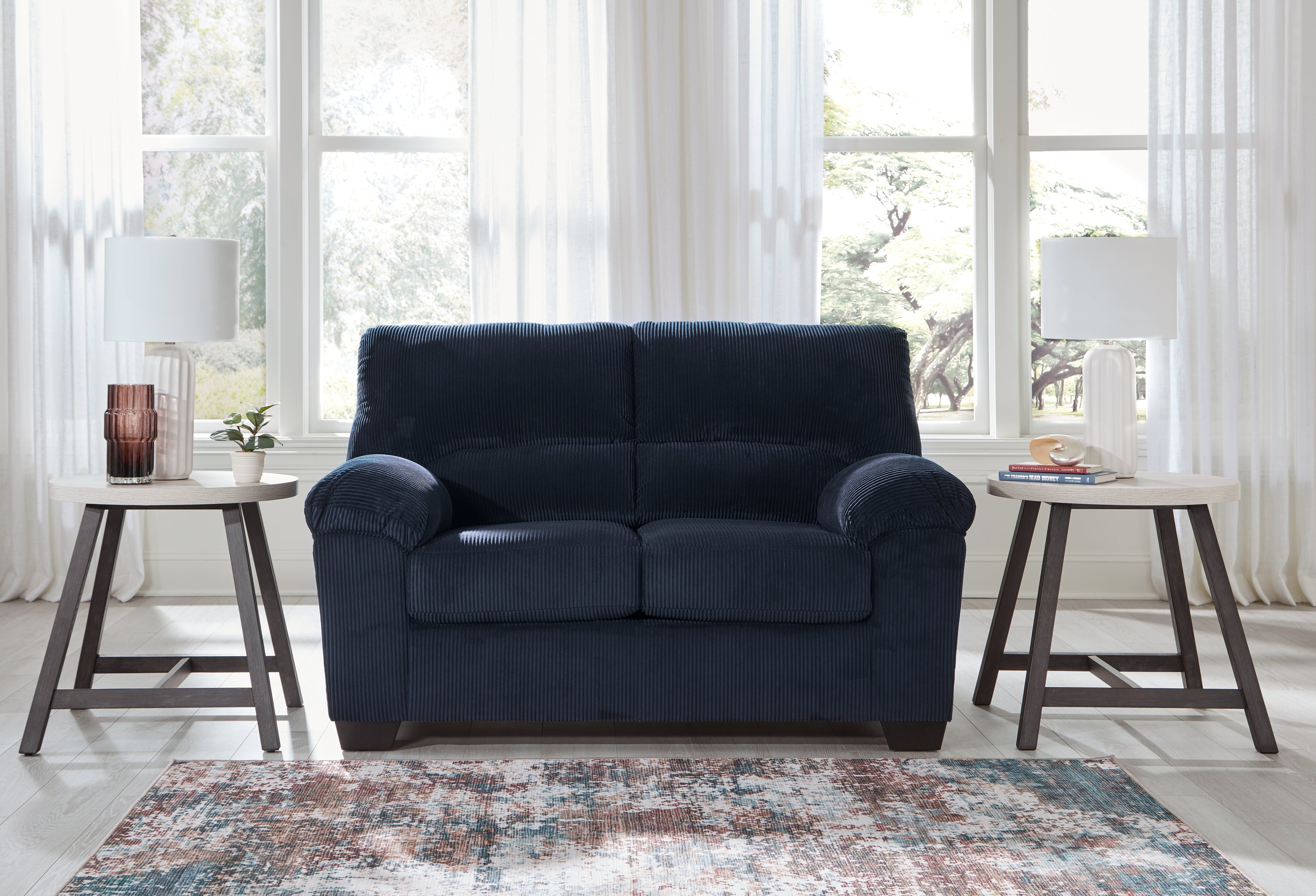 Leasing Furniture - Ashley Furniture - SimpleJoy Living Room - Loveseat / Navy - 2420535