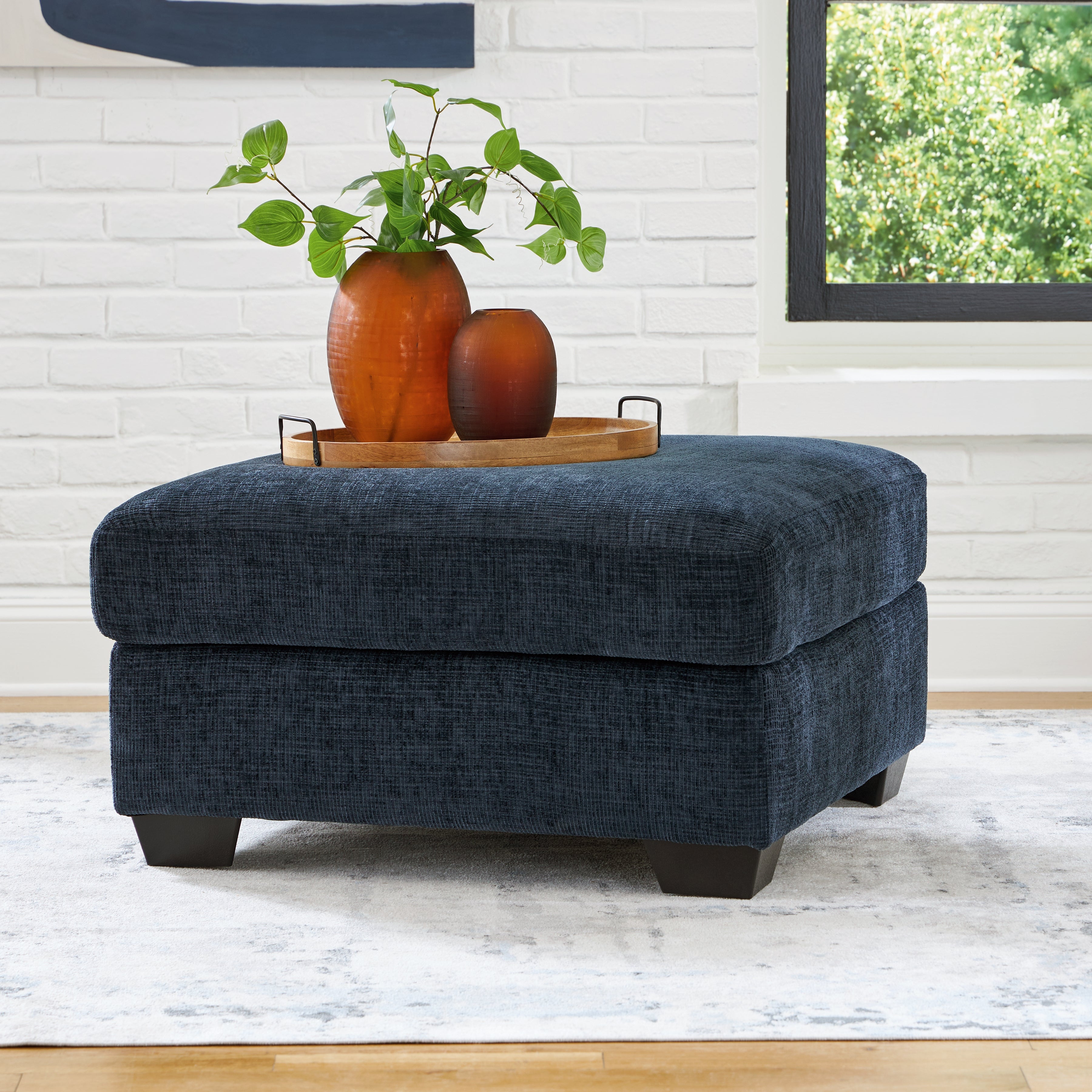 Leasing Furniture - Ashley Furniture - Aviemore Living Room - Oversized Accent Ottoman / Ink - 2430308
