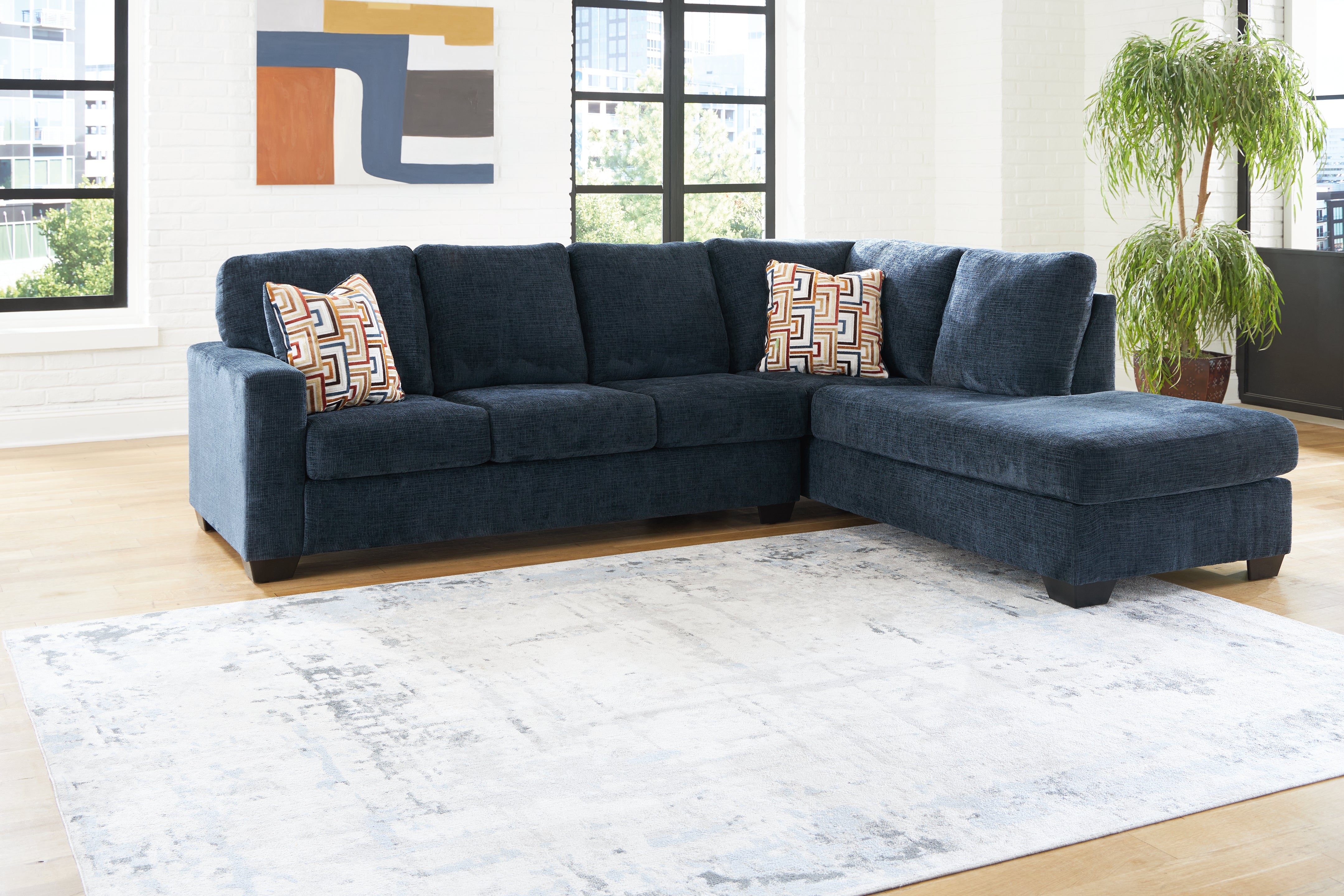 Leasing Furniture - Ashley Furniture - Aviemore Sectional - LAF 2-Piece Sectional with Chaise / Ink - 24303S2