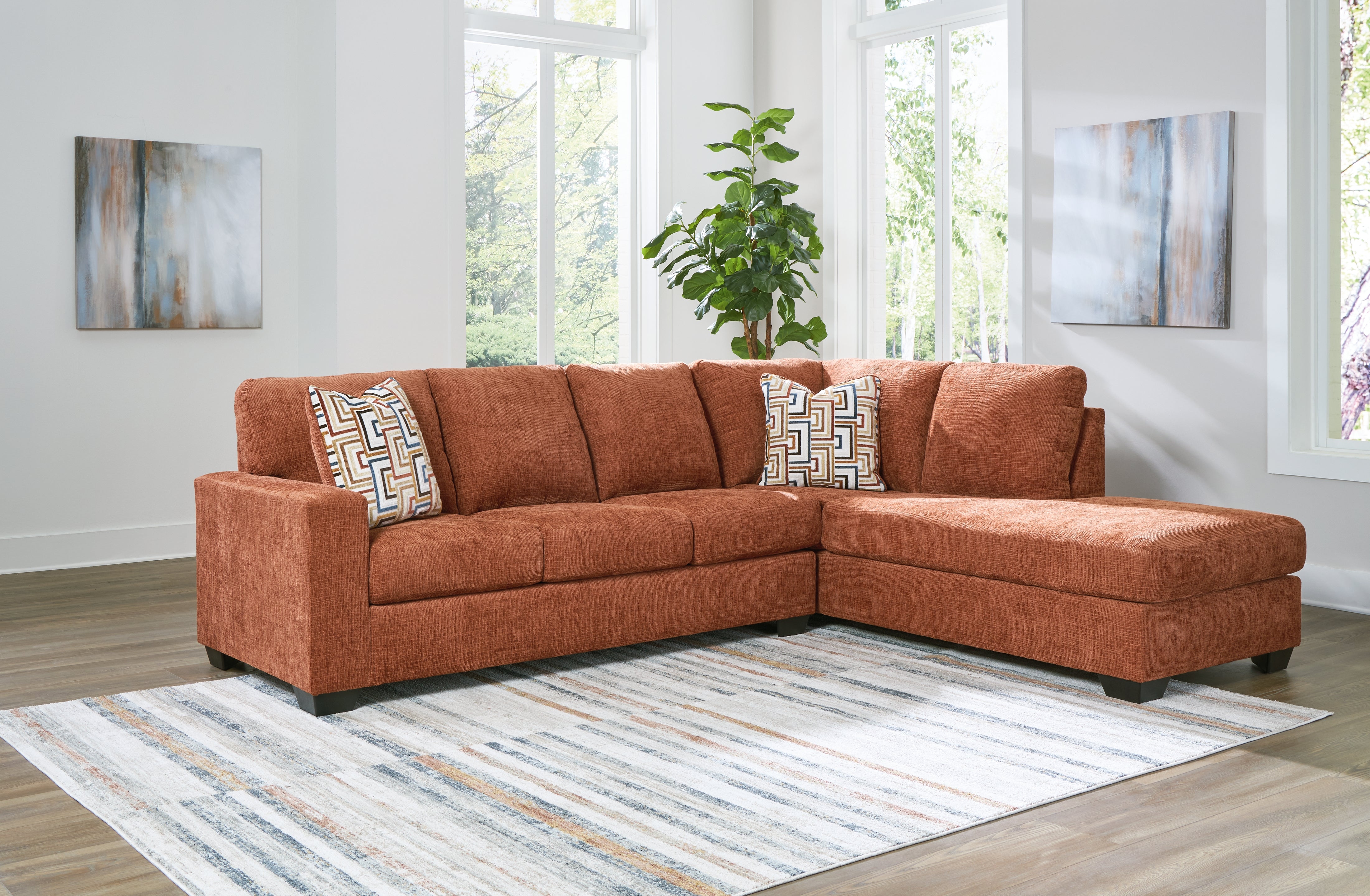 Leasing Furniture - Ashley Furniture - Aviemore Sectional - LAF 2-Piece Sectional with Chaise / Spice - 24304S2