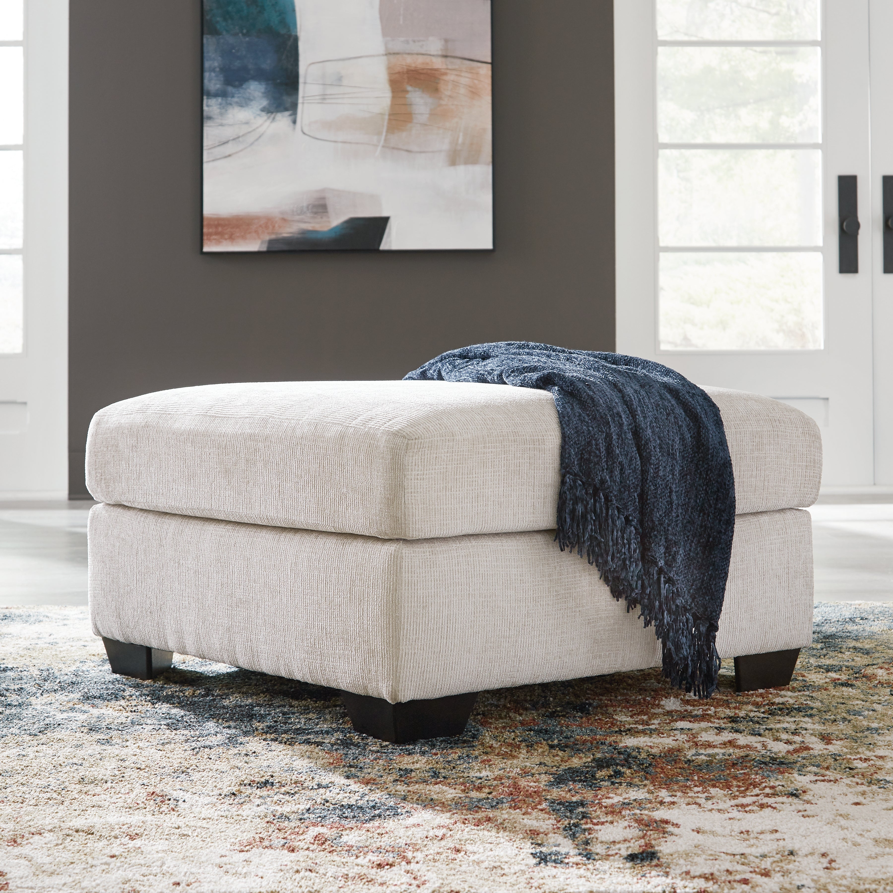 Leasing Furniture - Ashley Furniture - Aviemore Living Room - Oversized Accent Ottoman / Stone - 2430508