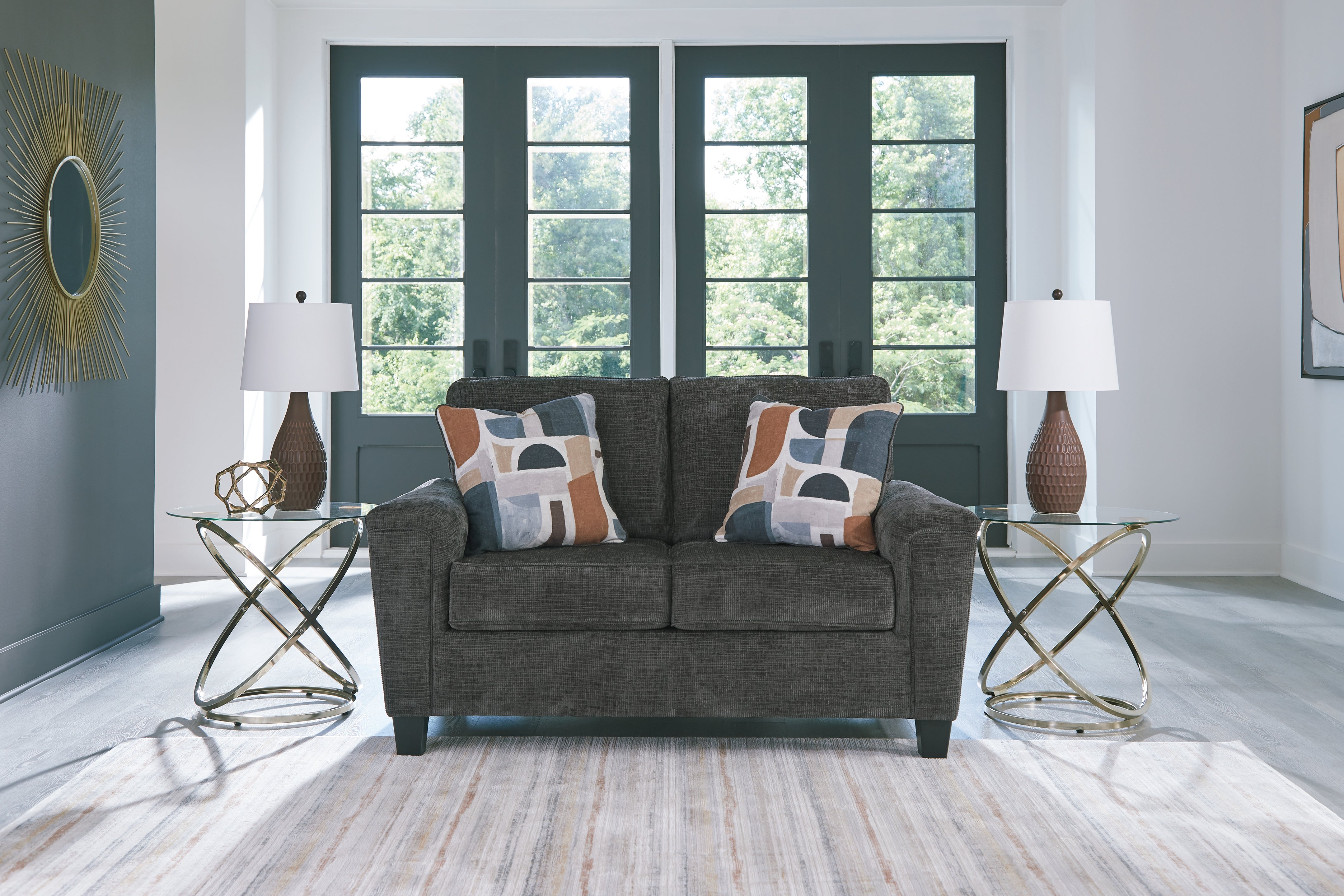 Leasing Furniture - Ashley Furniture - Erinslane Living Room - Loveseat / Dusk - 2520635