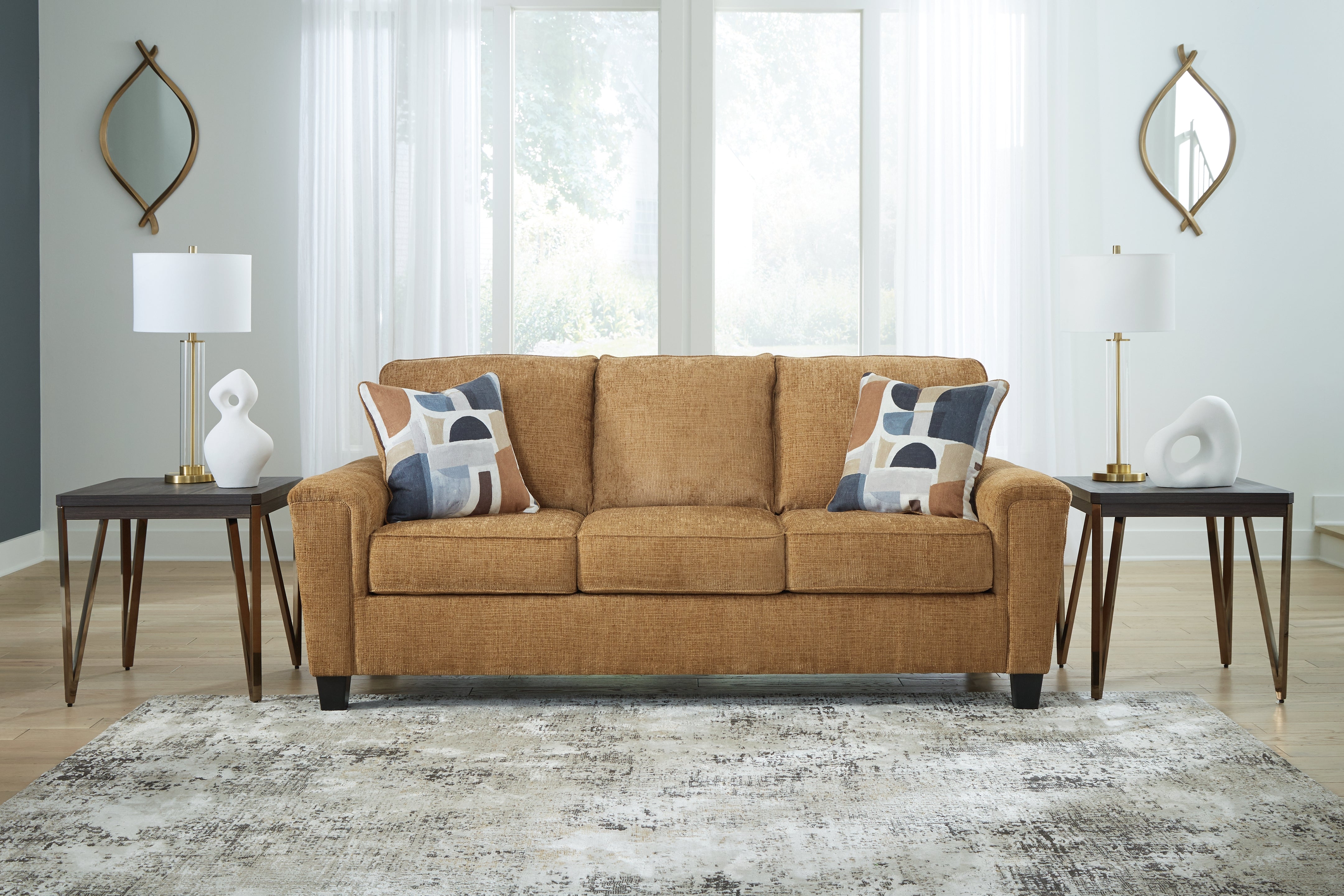 Leasing Furniture - Ashley Furniture - Erinslane Living Room - Sofa / Honey - 2520738
