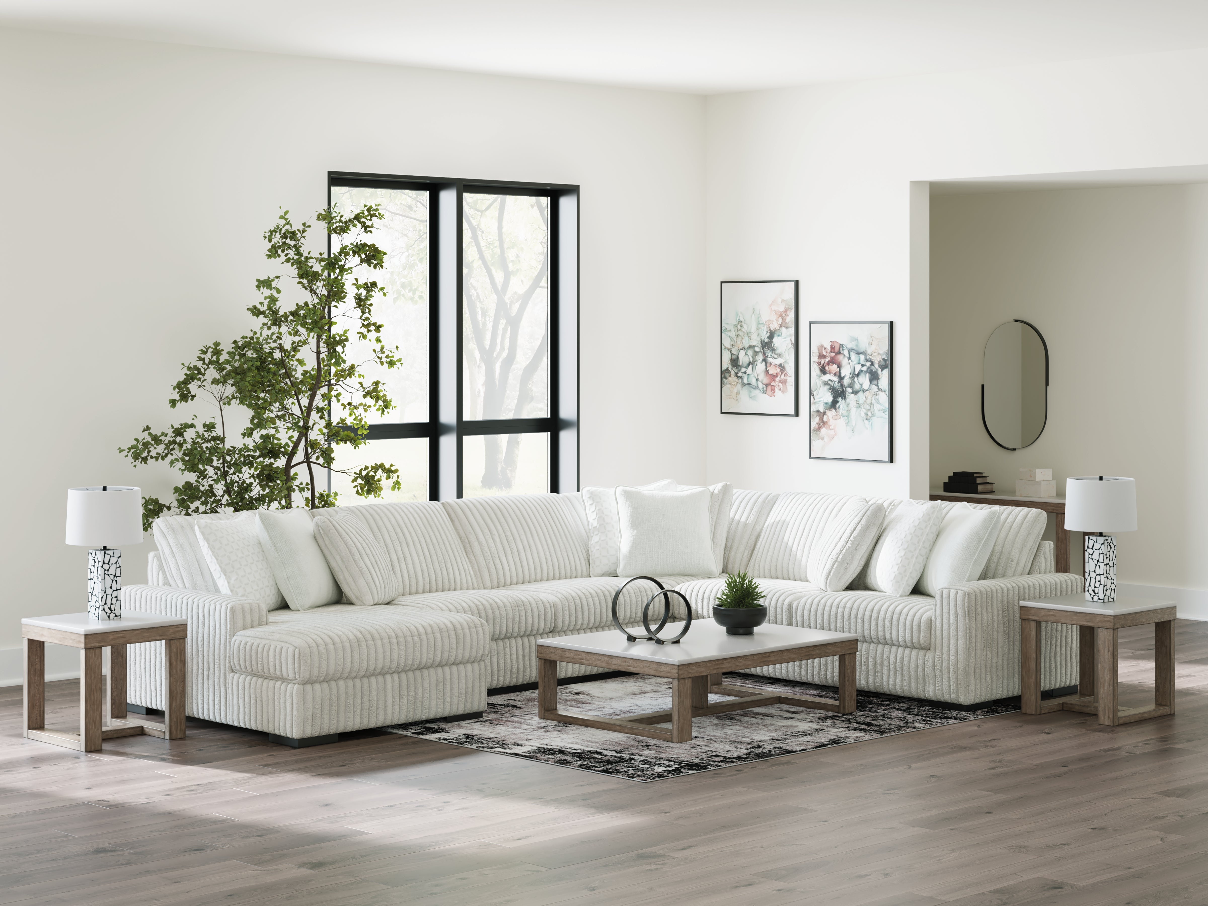Leasing Furniture - Ashley Furniture - Stupendous Sectional - RAF 5-Piece Sectional with Chaise / Alloy - 25903S8