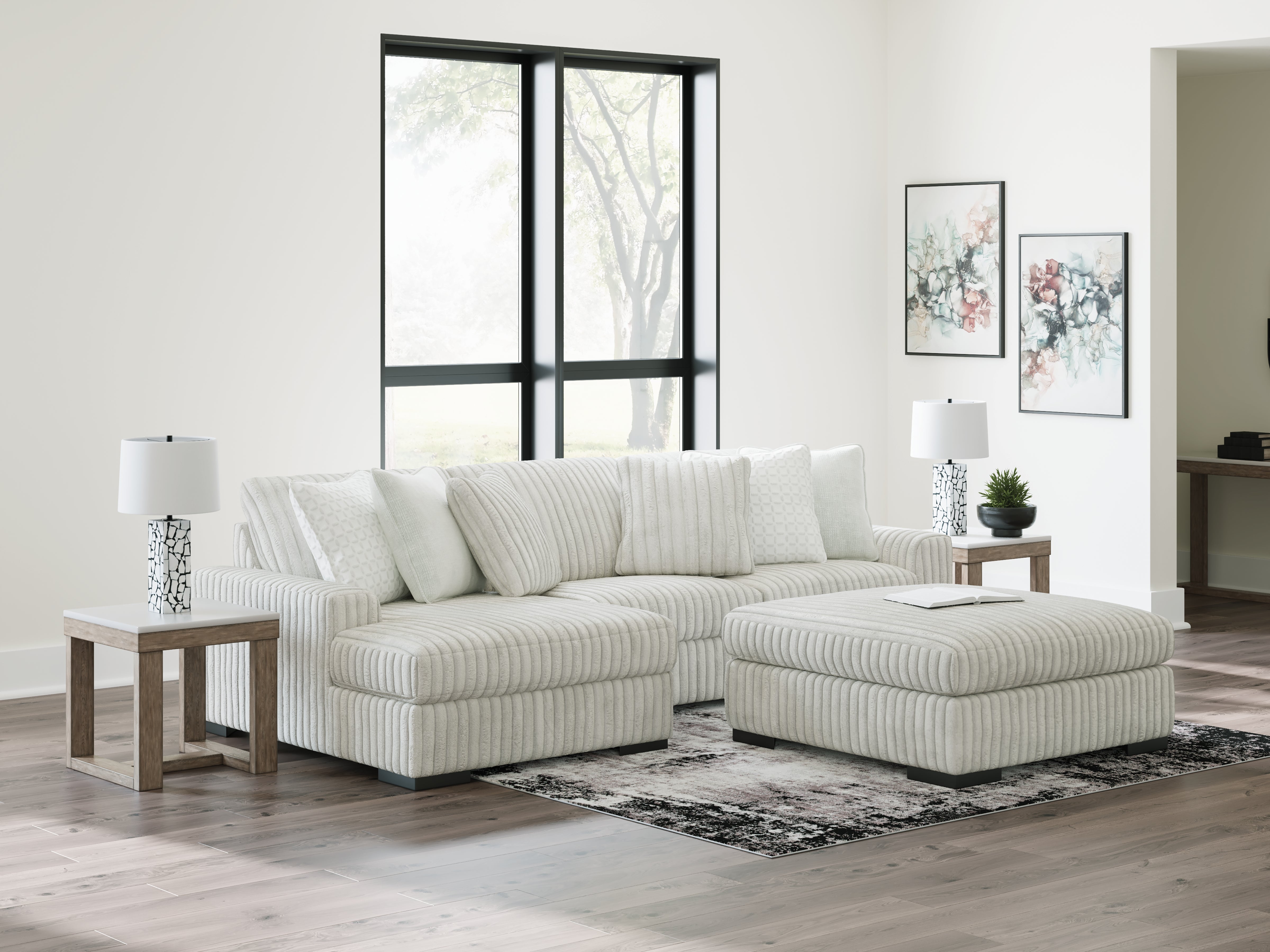Leasing Furniture - Ashley Furniture - Stupendous Sectional - LAF 2-Piece Sectional with Chaise / Alloy - 25903S7