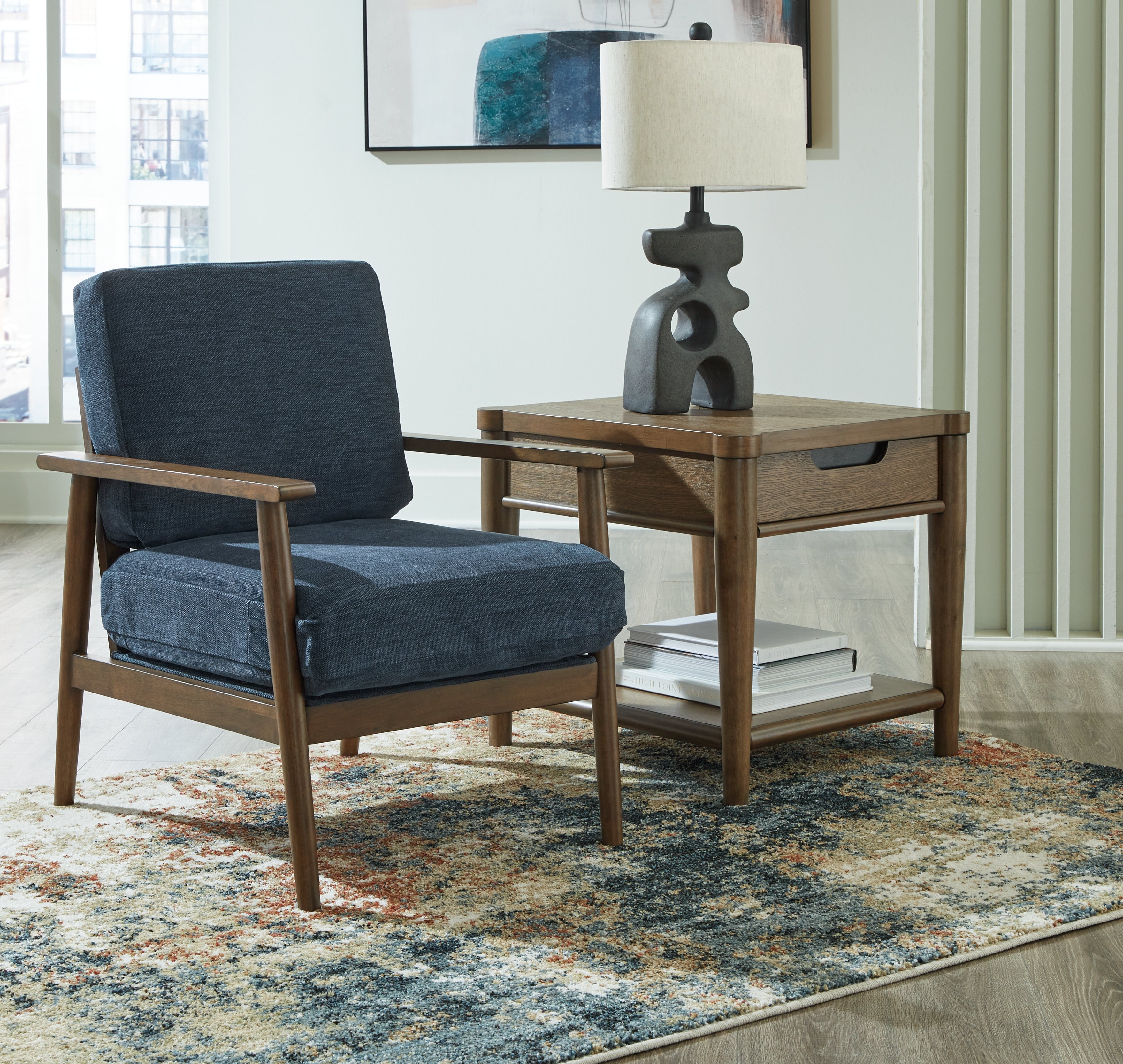 Leasing Furniture - Ashley Furniture - Bixler Living Room - Showood Accent Chair / Navy - 2610660