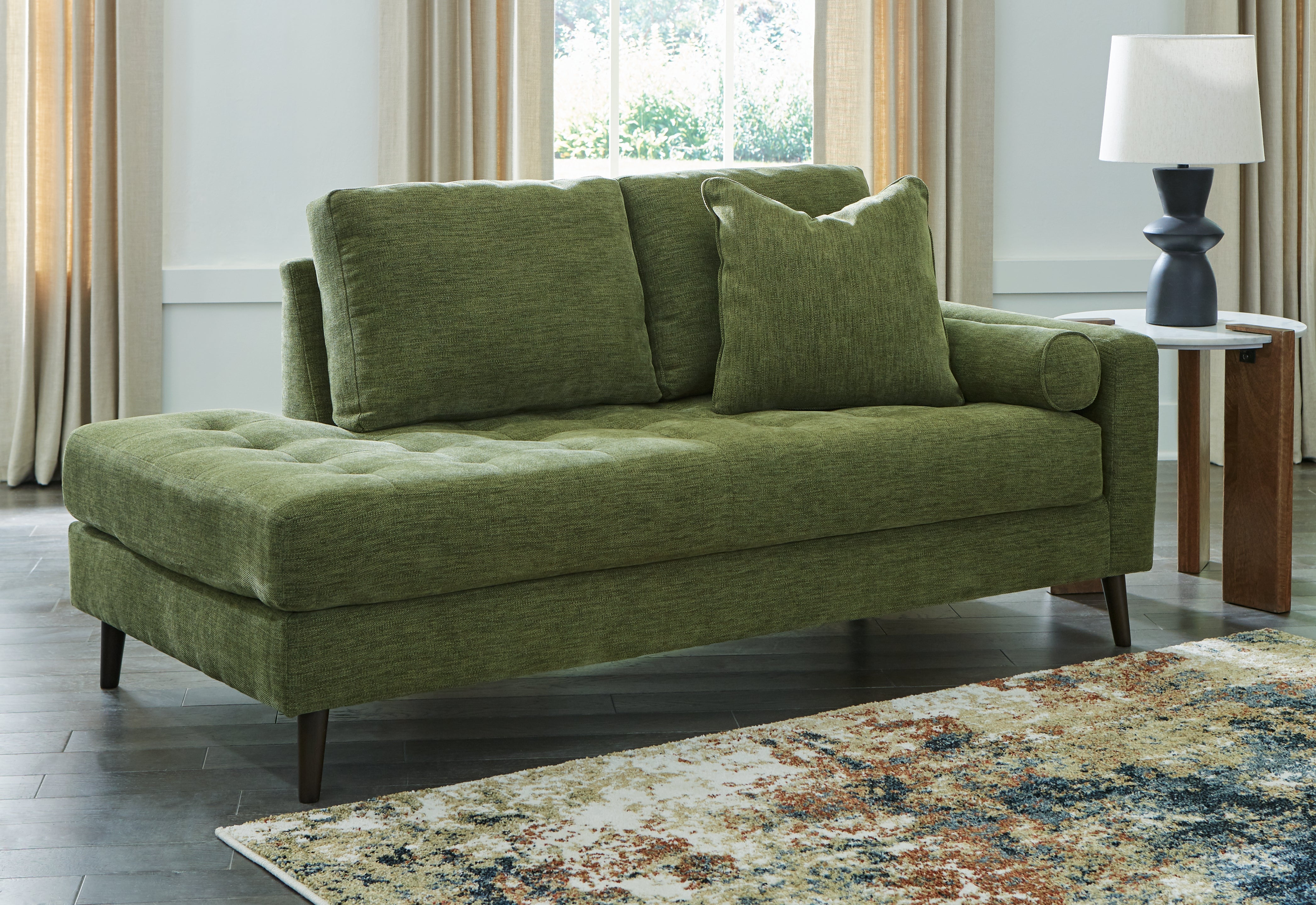 Leasing Furniture - Ashley Furniture - Bixler Living Room - RAF Corner Chaise / Olive - 2610717