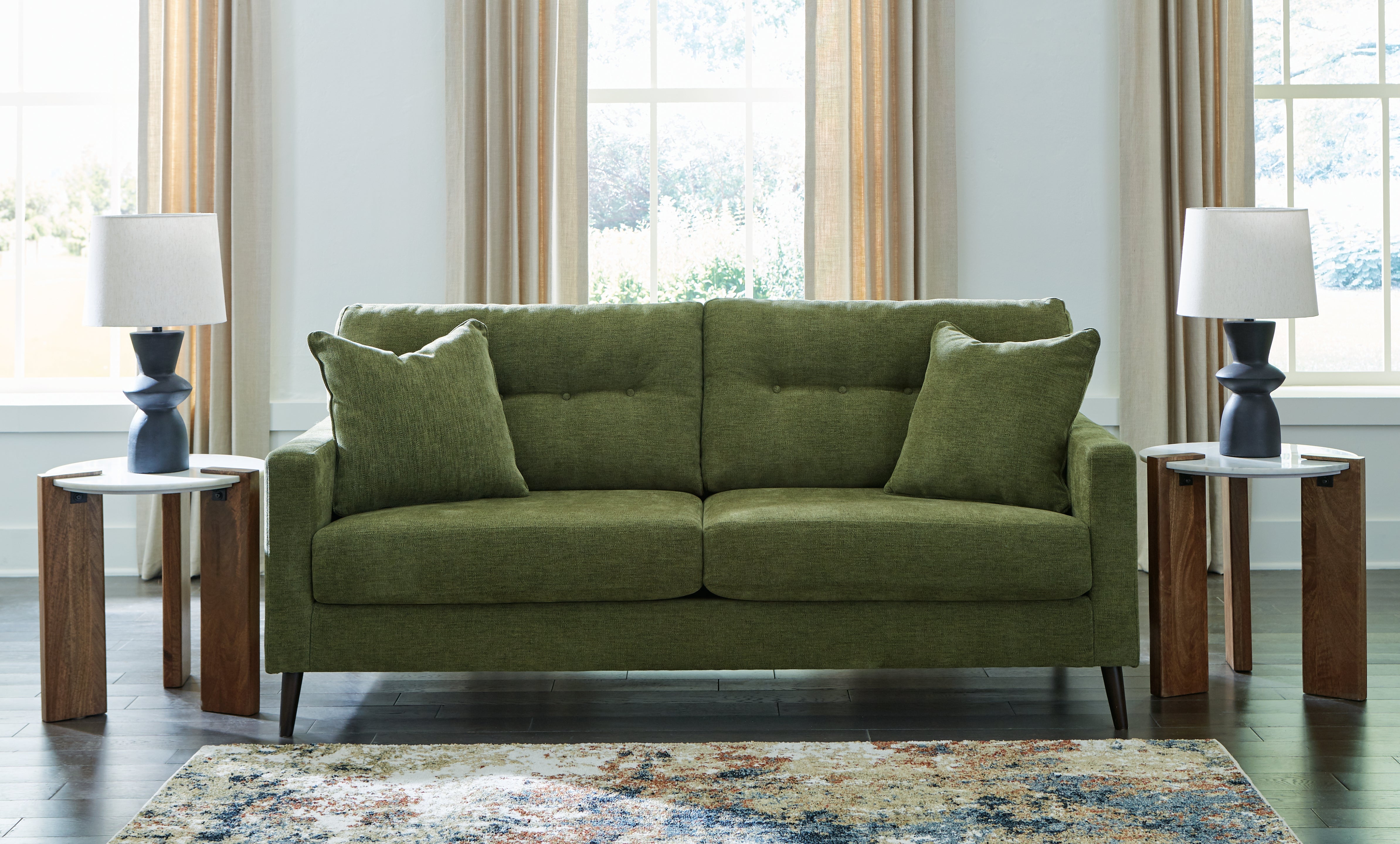 Leasing Furniture - Ashley Furniture - Bixler Living Room - Sofa / Olive - 2610738