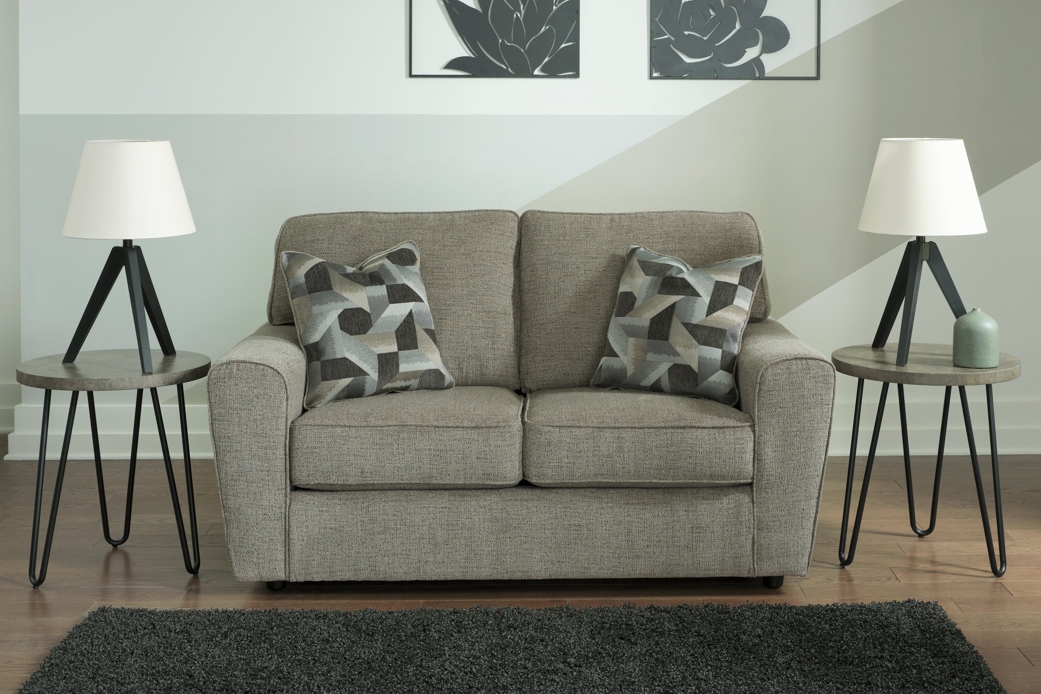 Leasing Furniture - Ashley Furniture - Cascilla Living Room - Loveseat / Pewter - 2680535