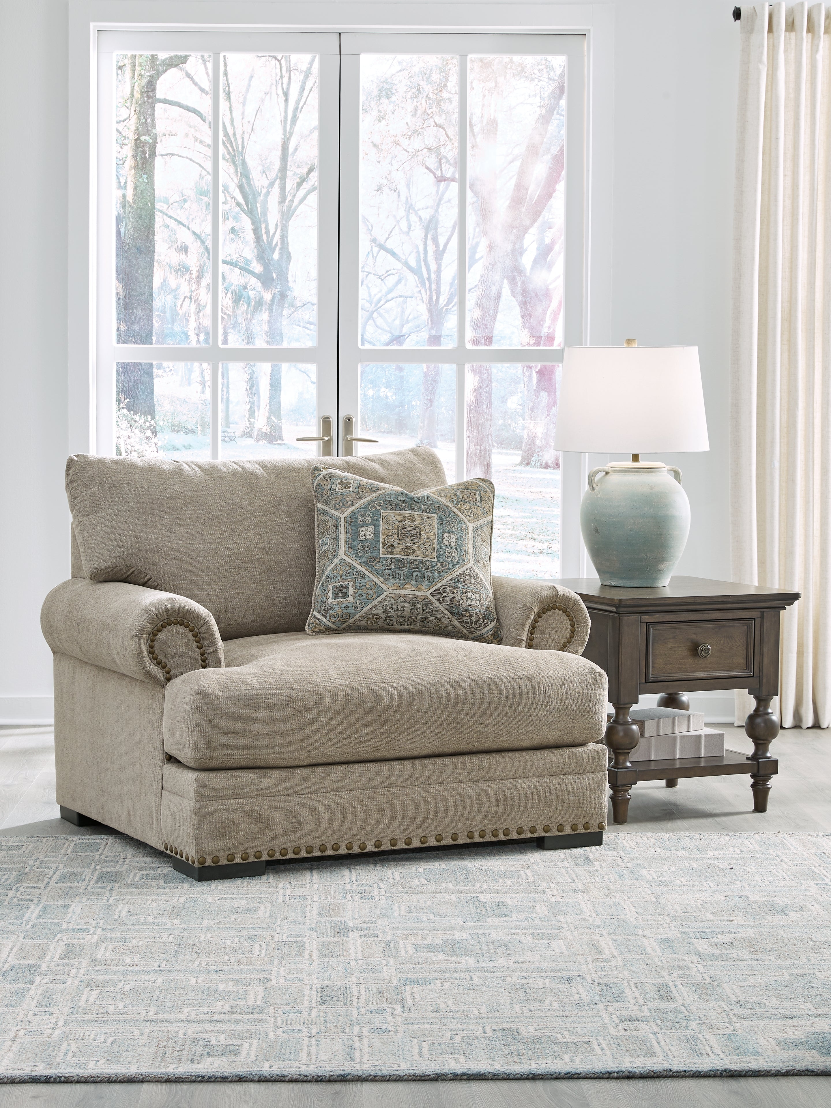 Leasing Furniture - Ashley Furniture - Galemore Living Room - Chair and a Half / Quarry - 2700423