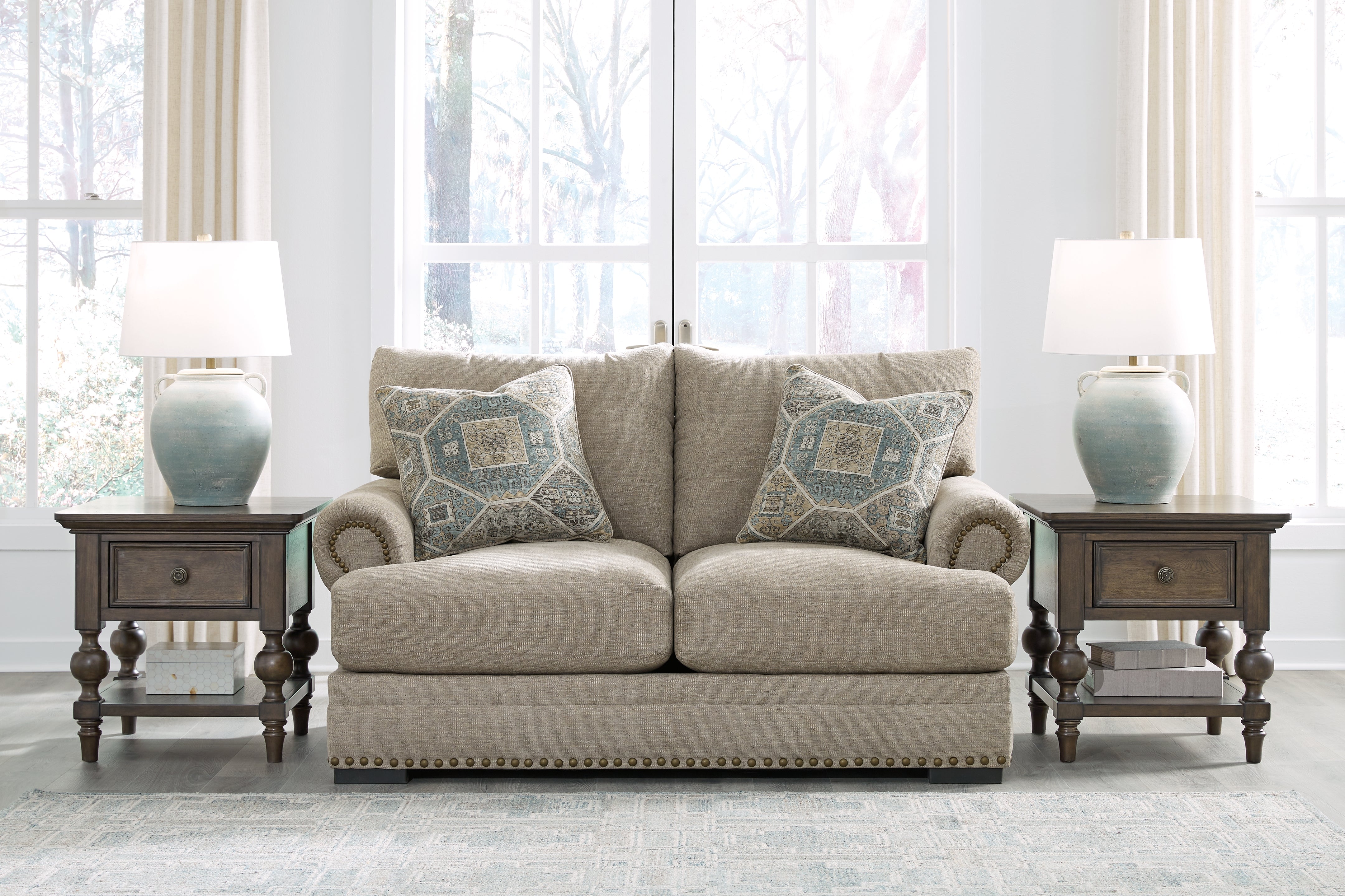 Leasing Furniture - Ashley Furniture - Galemore Living Room - Loveseat / Quarry - 2700435